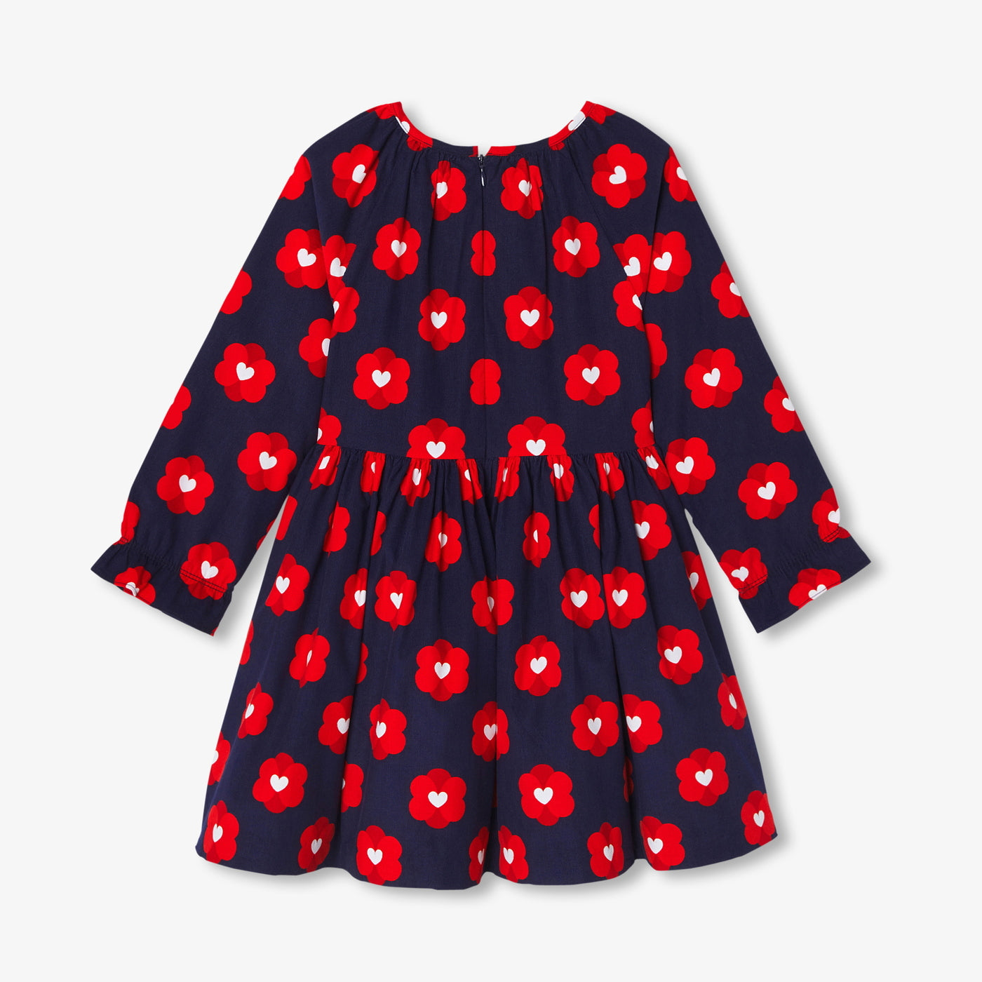 Girl dress in milleraies velvet - marine/multico