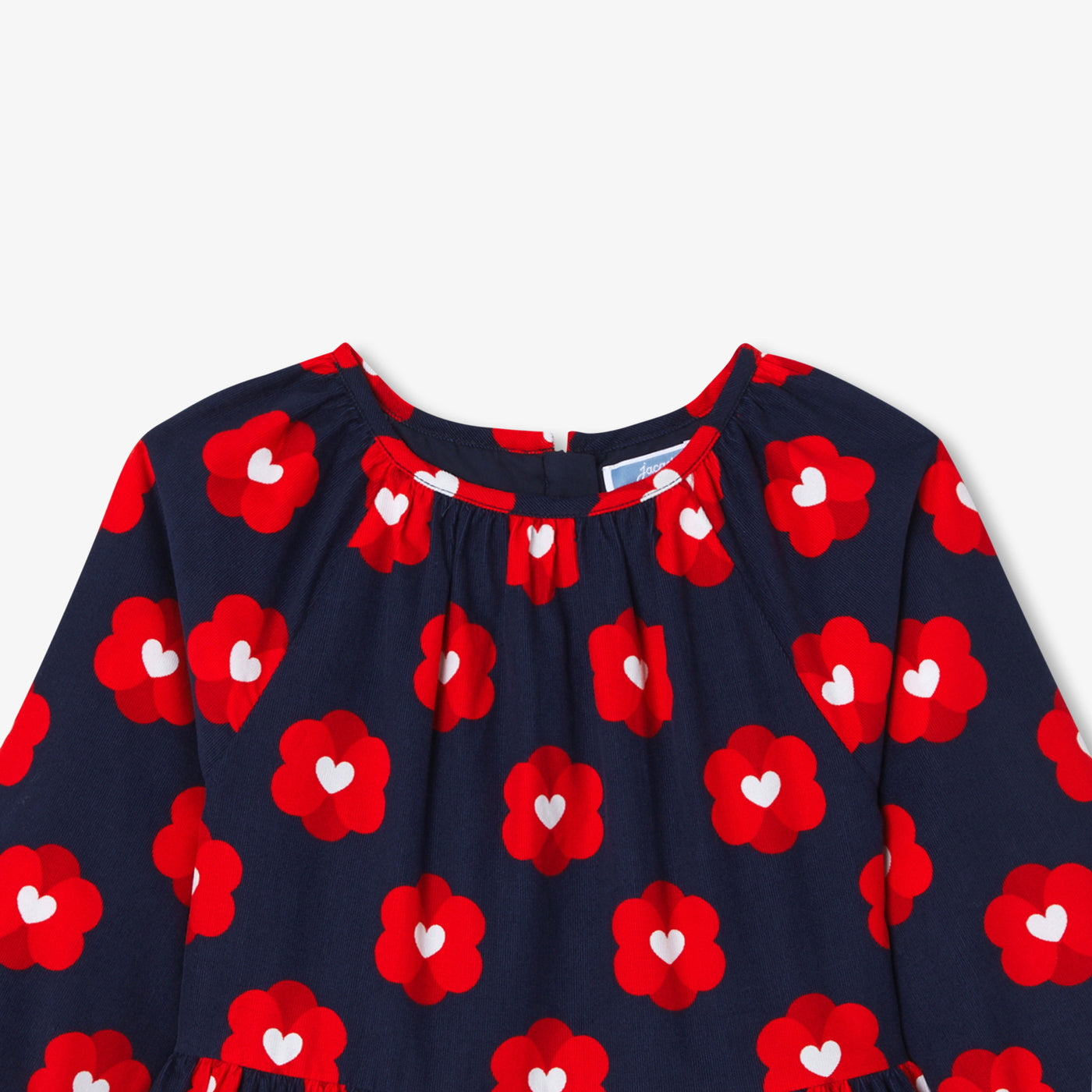 Girl dress in milleraies velvet - marine/multico