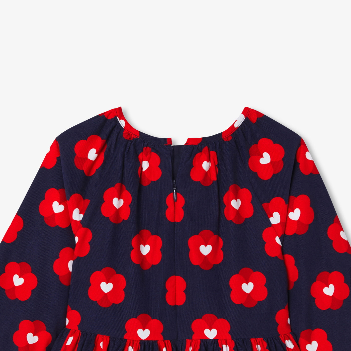 Girl dress in milleraies velvet - marine/multico