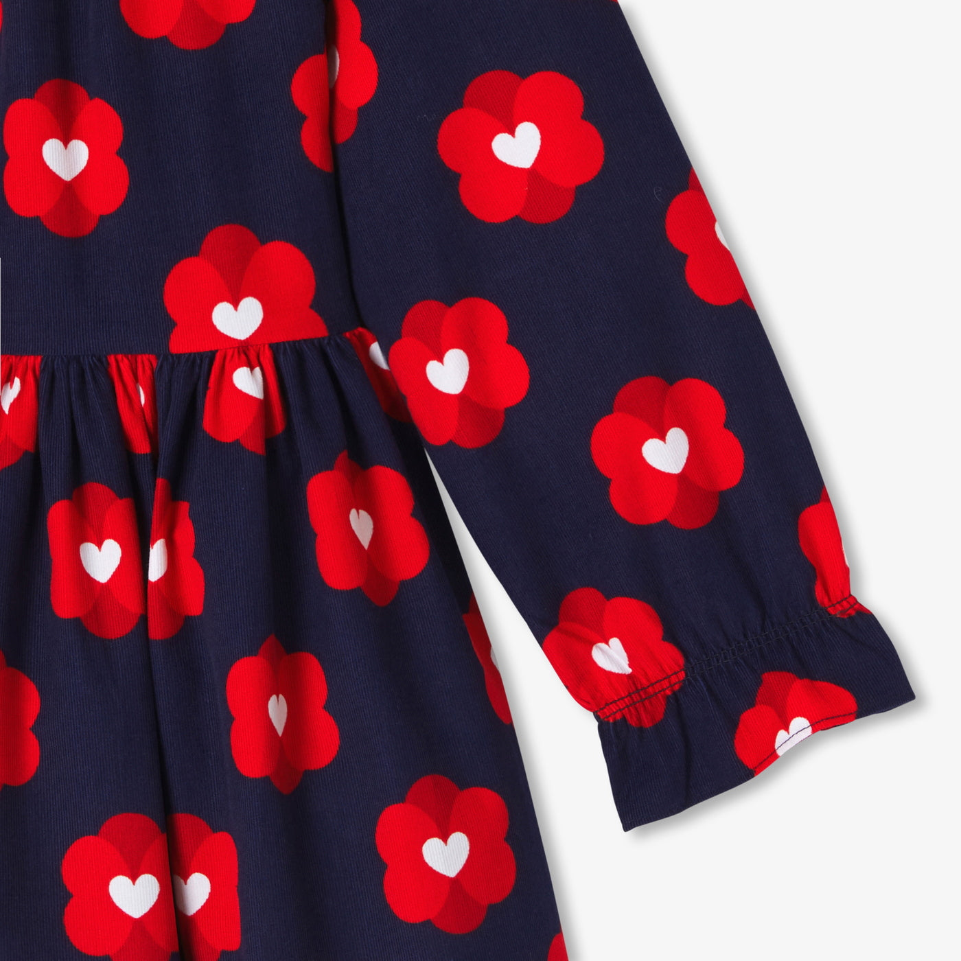 Girl dress in milleraies velvet - marine/multico