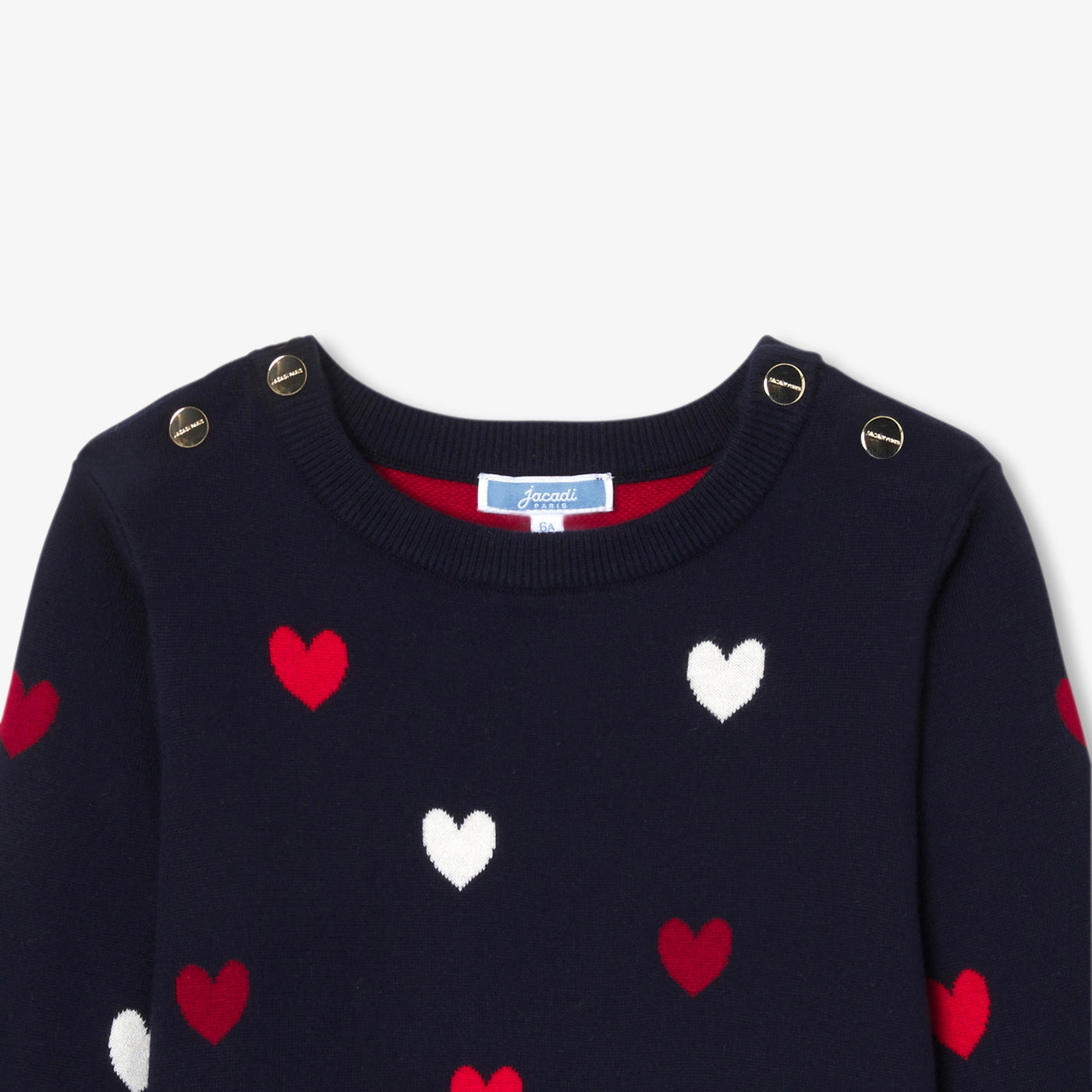 Girl jersey knit dress - marine/multico