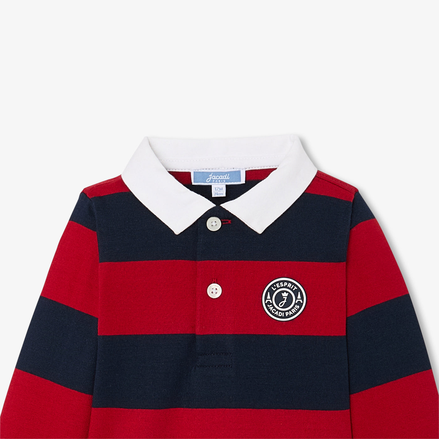 Baby boy long-sleeved polo shirt - blanc/multico