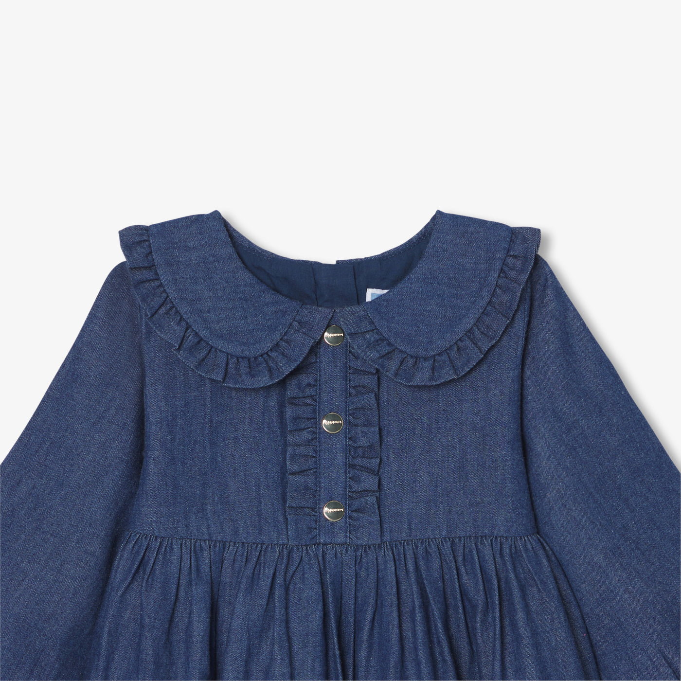 Baby girl dress in light denim - bleu denim
