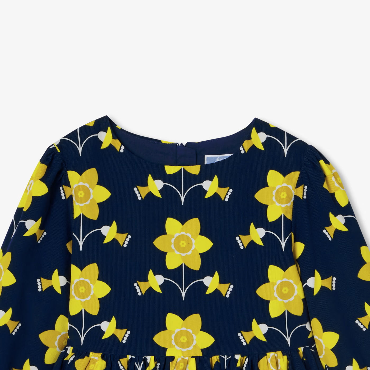 Girl dress in milleraies velvet - bleu/multico