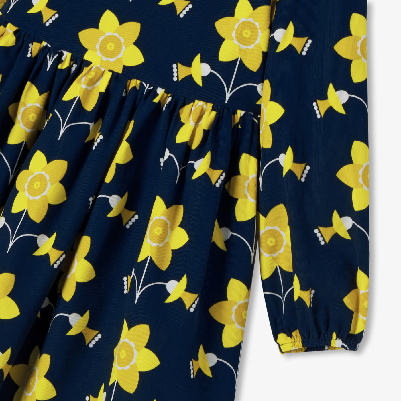 Girl dress in milleraies velvet - bleu/multico