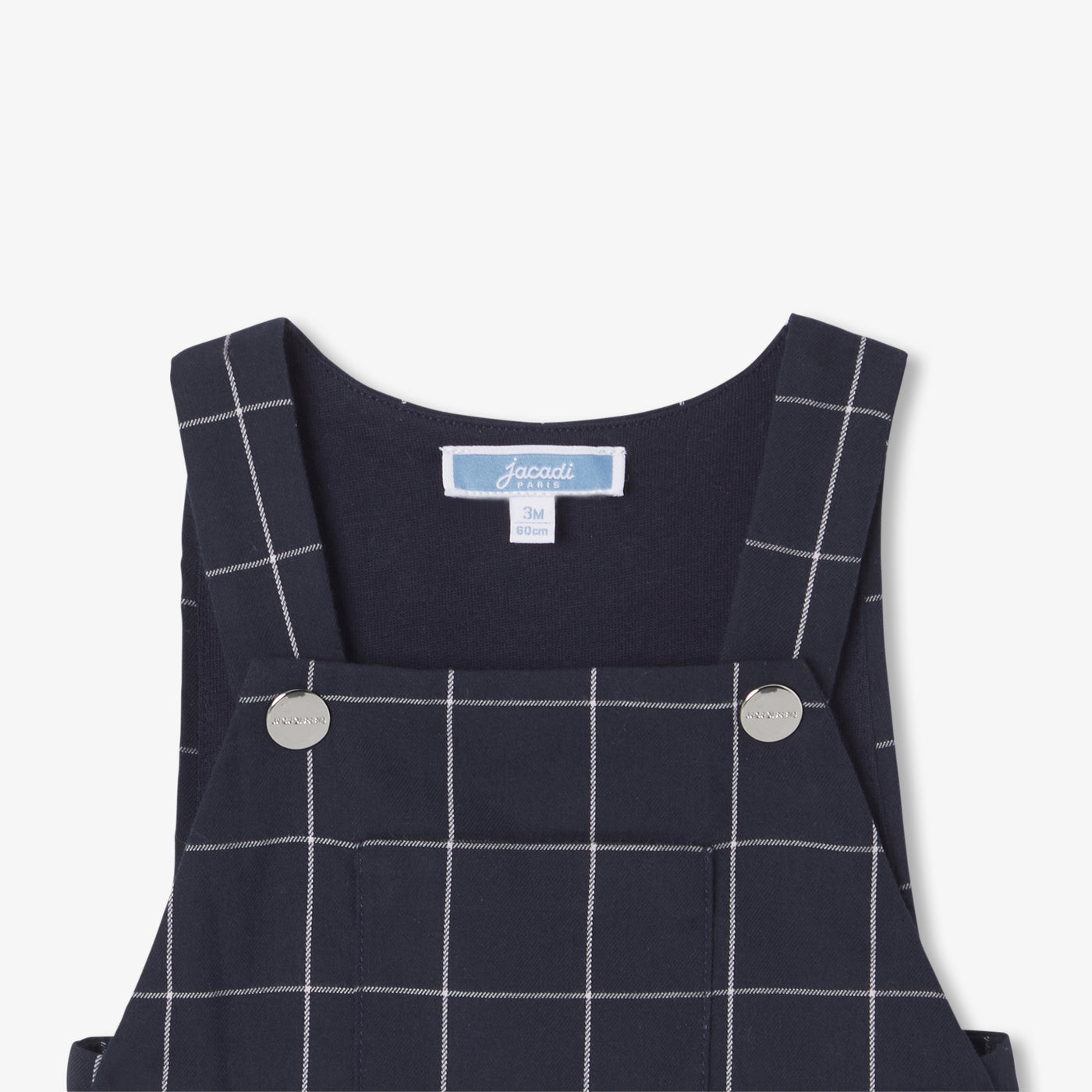 Baby boy checked overalls - marine/blanc