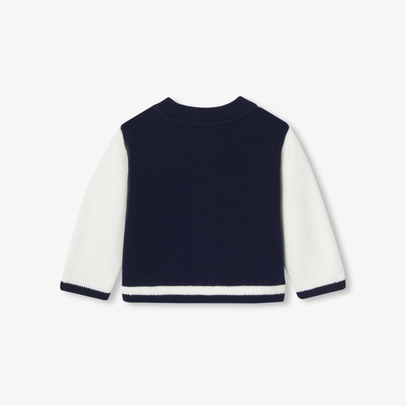 Baby boy Varsity-style cardigan - marine/blanc