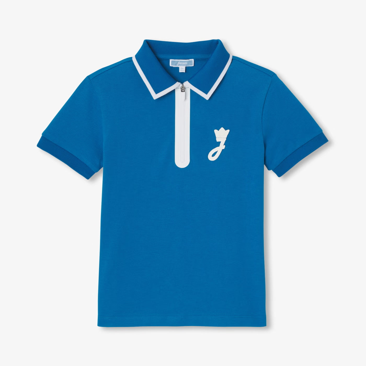 Boys' short-sleeved polo shirt - shore blue