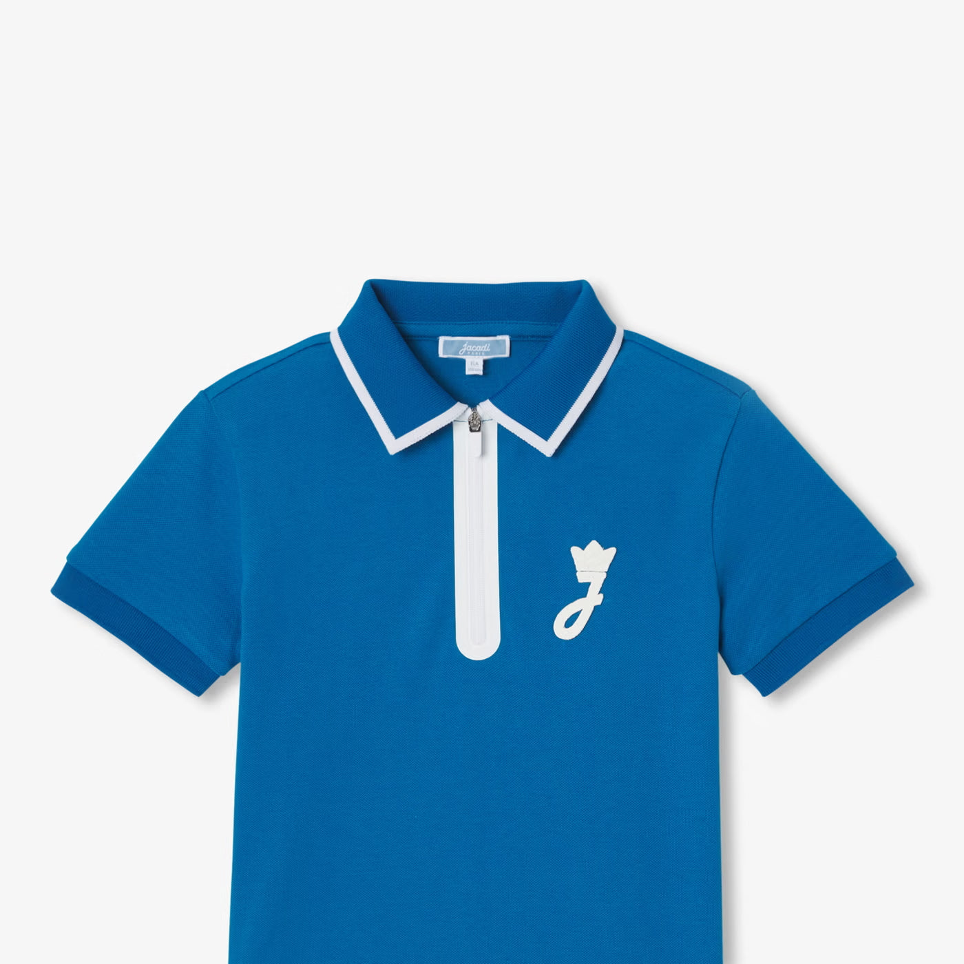 Boys' short-sleeved polo shirt - shore blue