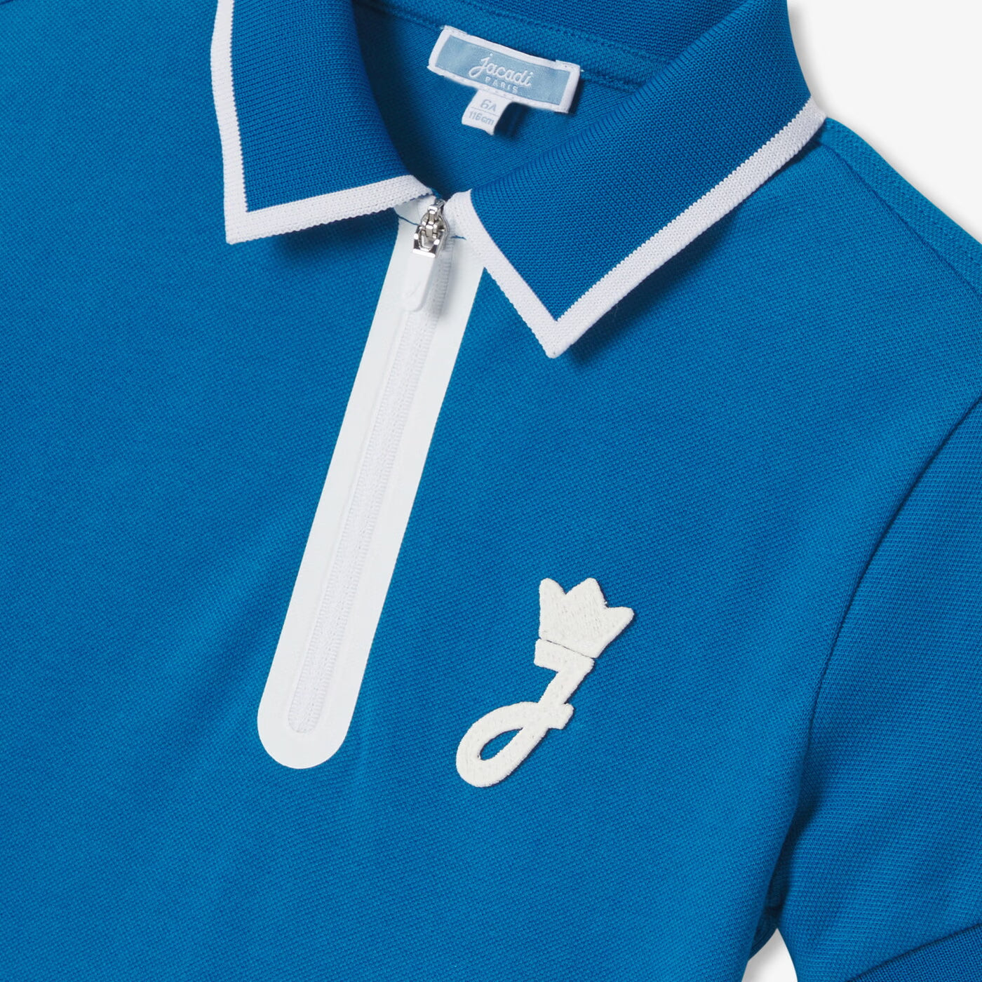Boys' short-sleeved polo shirt - shore blue