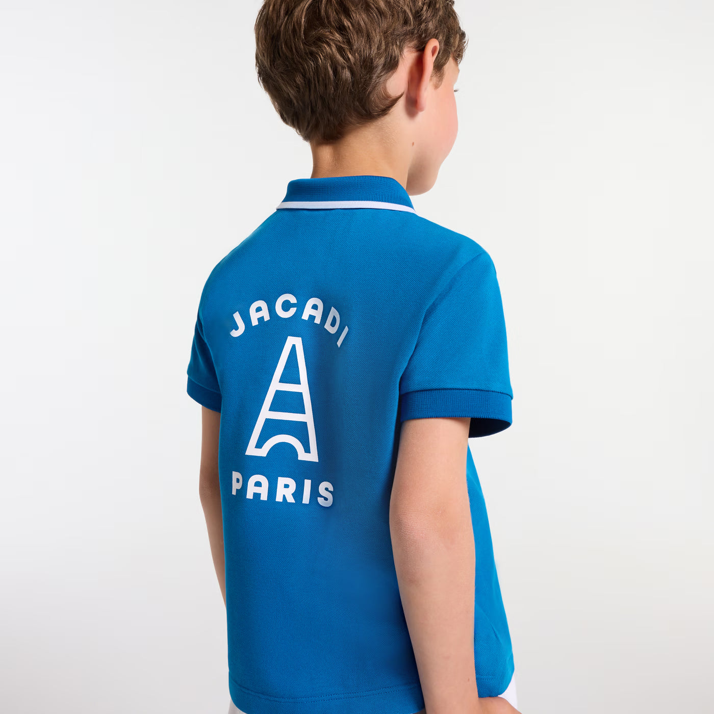 Boys' short-sleeved polo shirt - shore blue