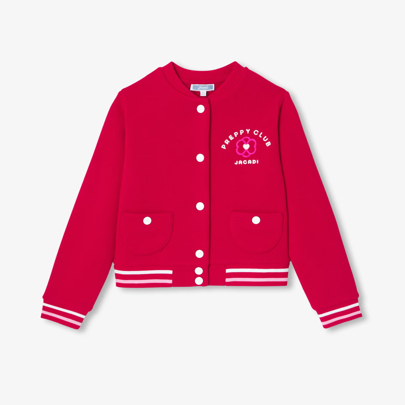 Girl fleece Varsity jacket - rouge brique