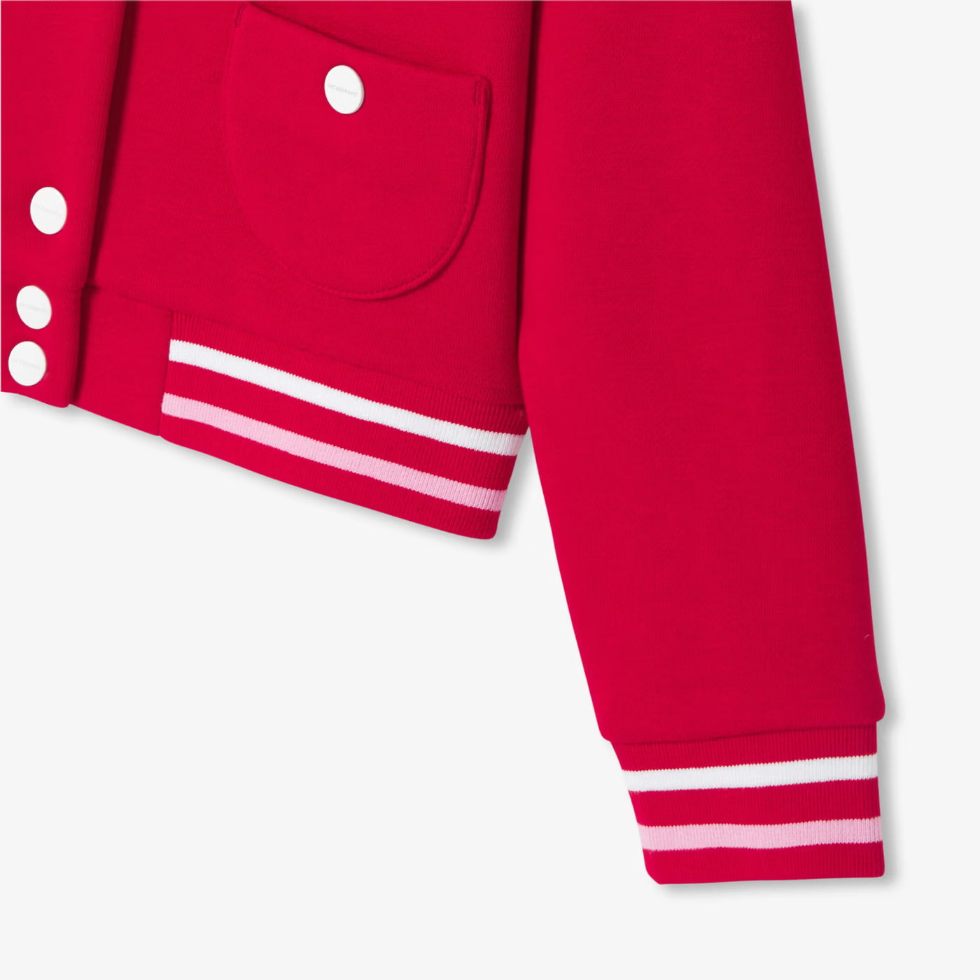 Girl fleece Varsity jacket - rouge brique