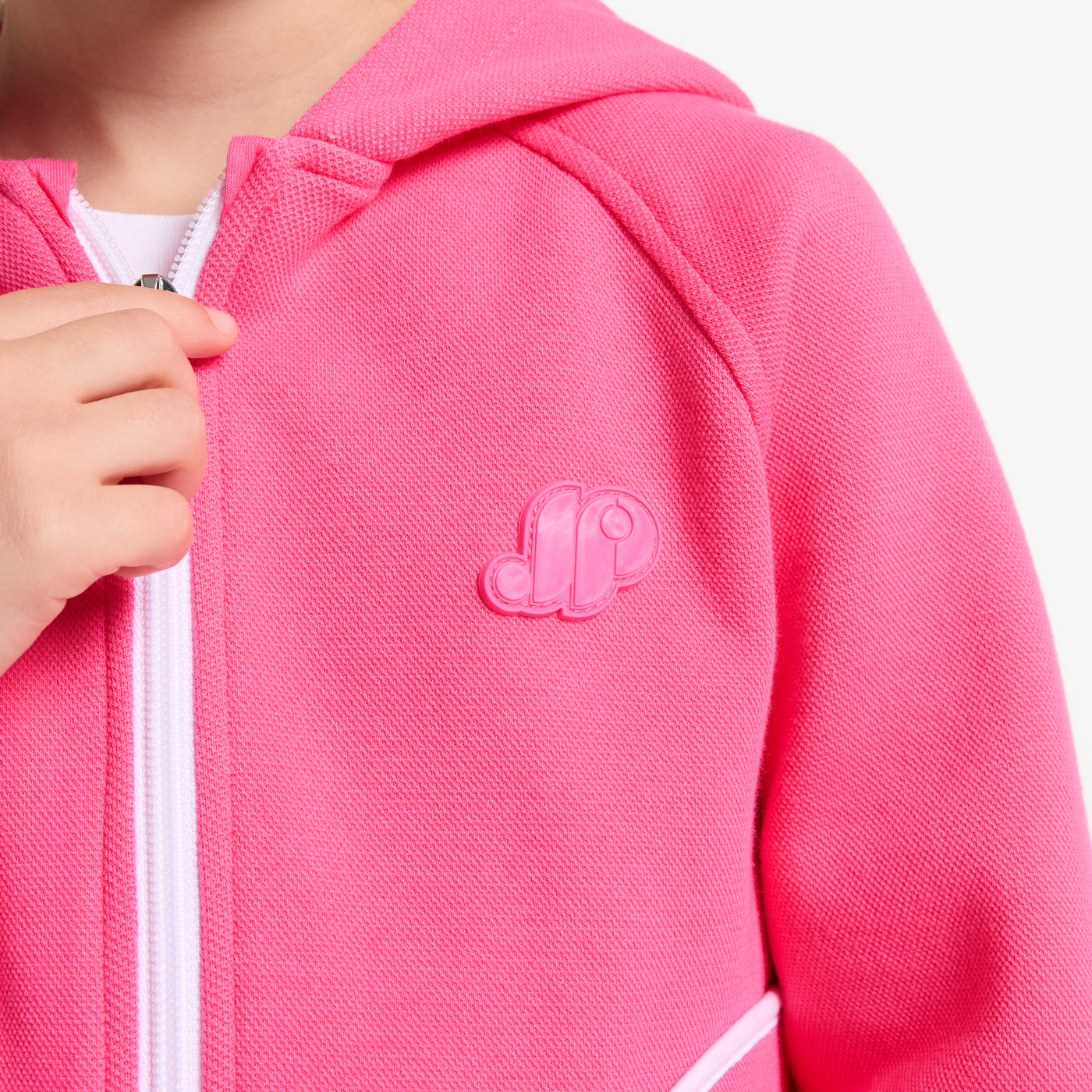 Girl zip-up sweatshirt - fuschia clair