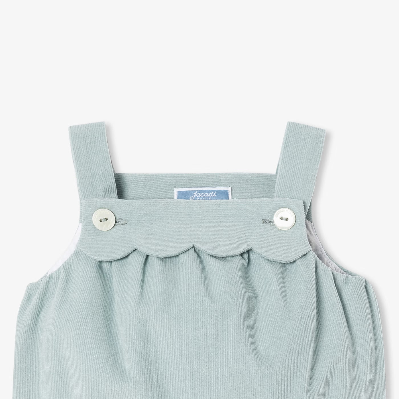 Baby girl velvet overalls - tilleul