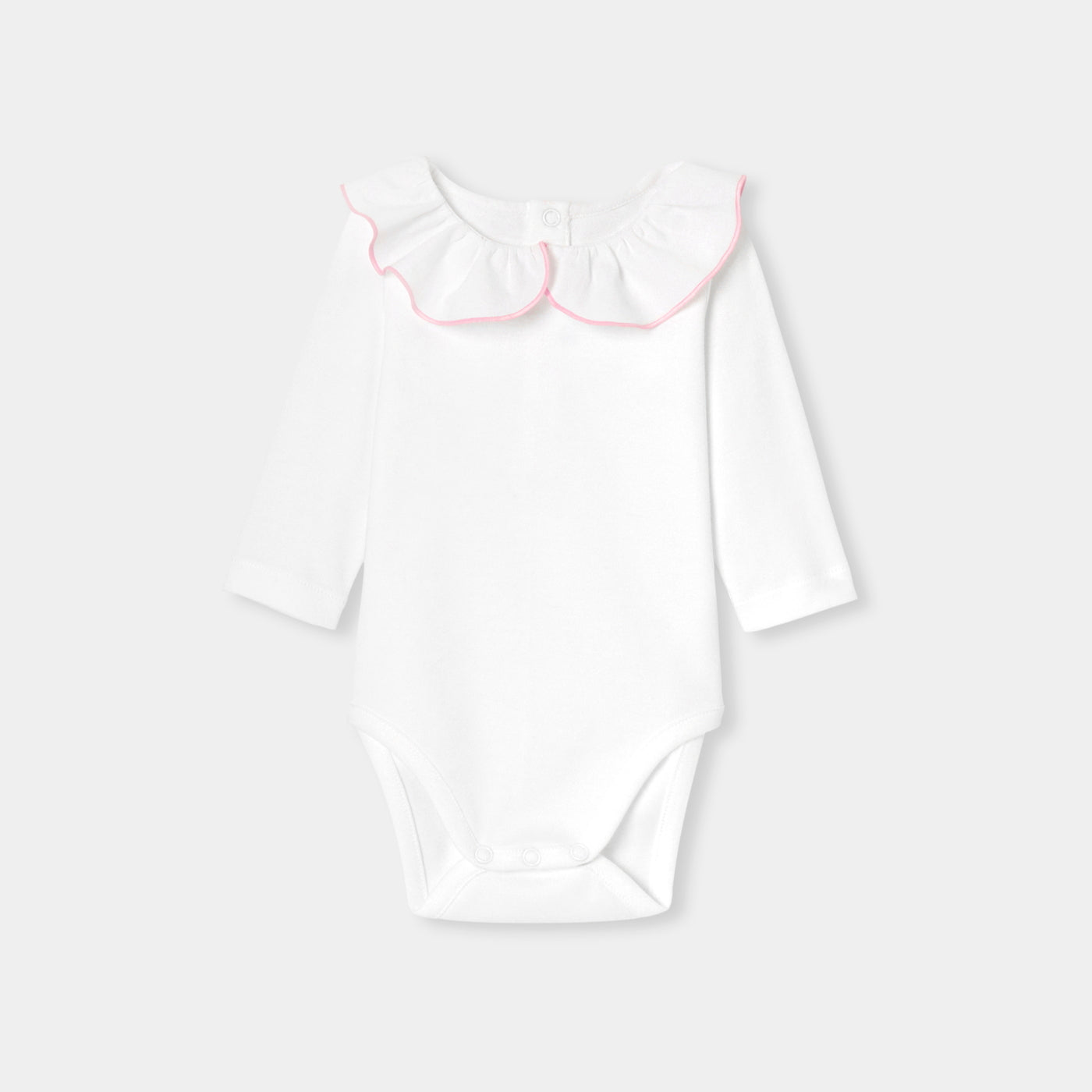 Baby girl bodysuit with large ruffle - blanc jacadi