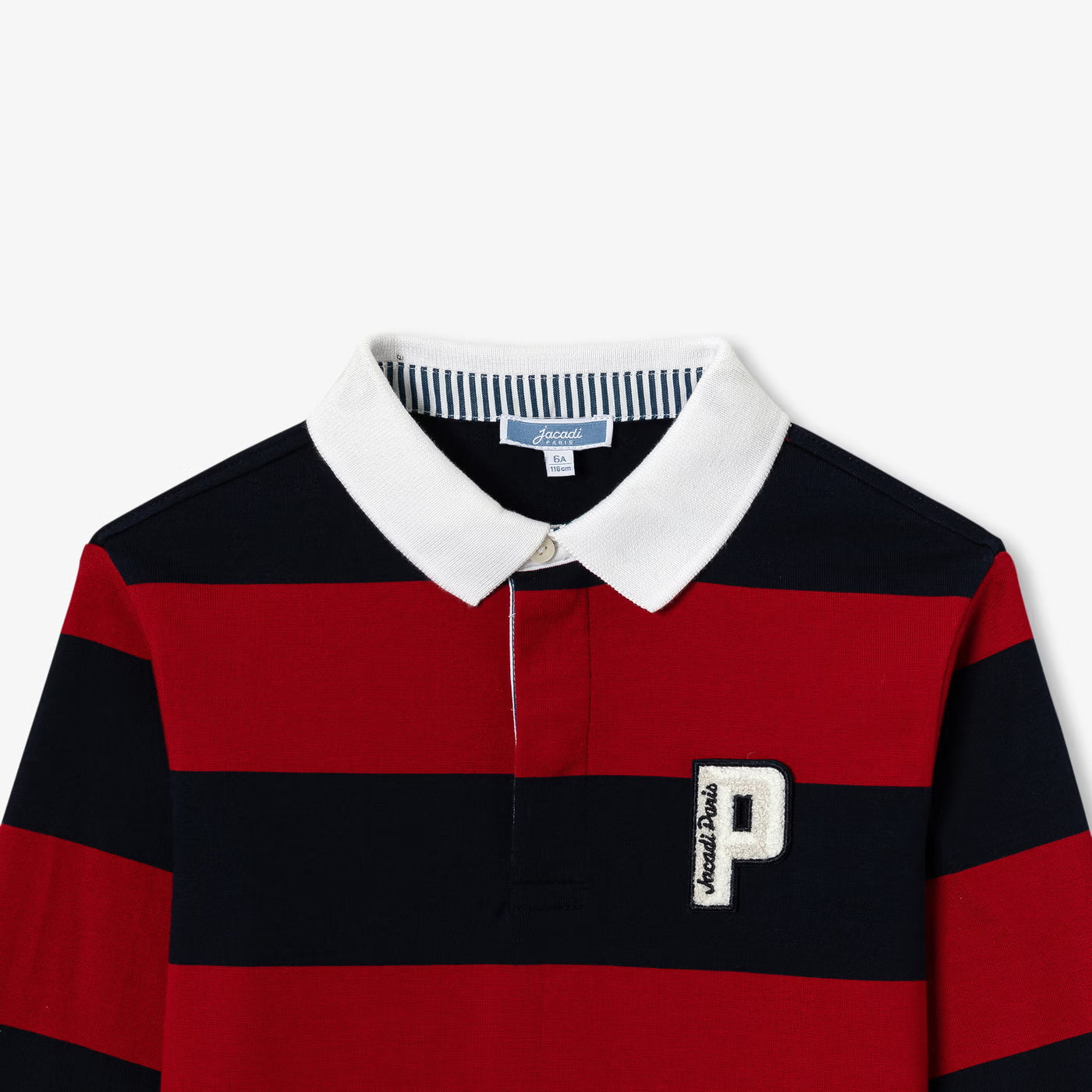 Boy rugby polo shirt - marine/rouge