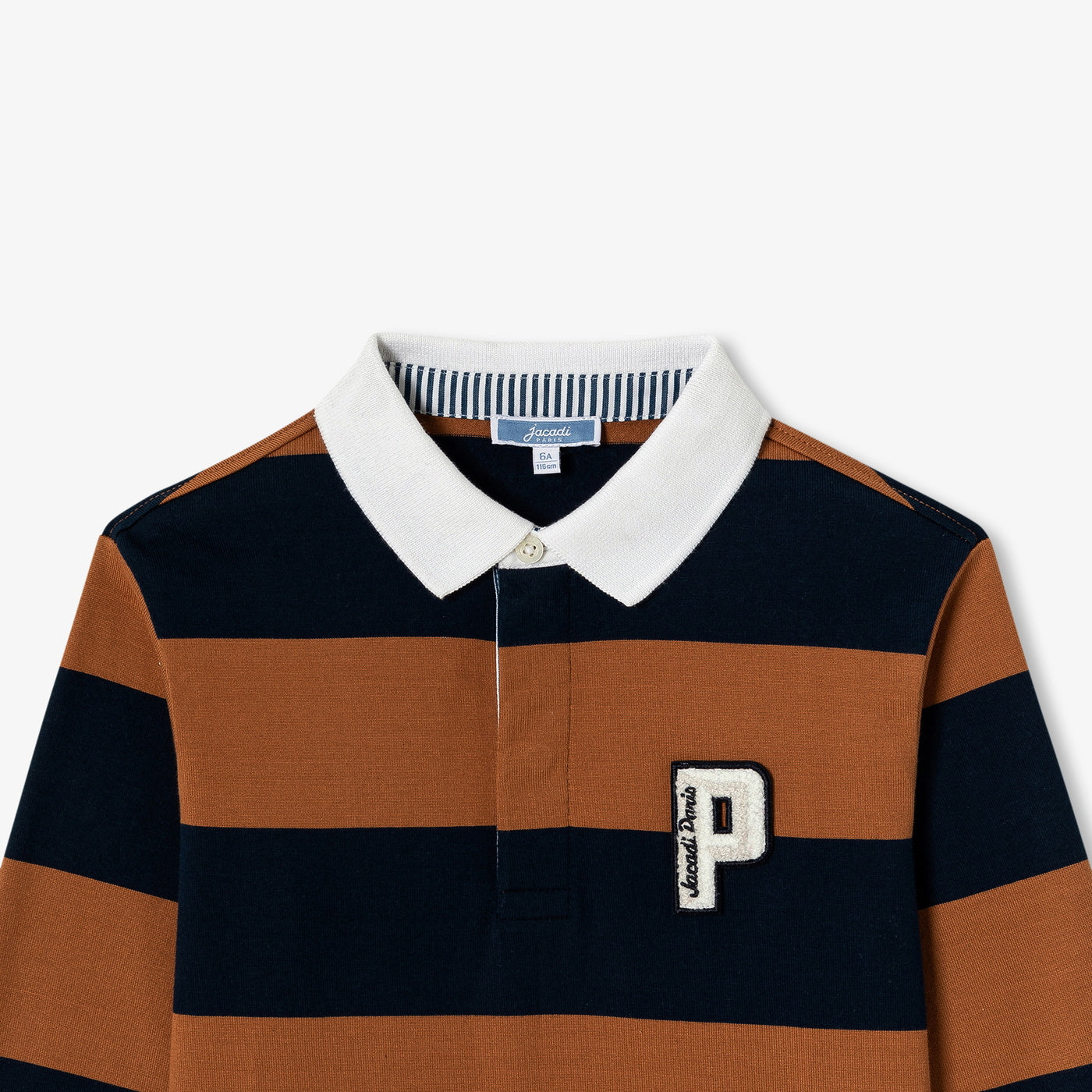 Boy rugby polo shirt - marine/ecru