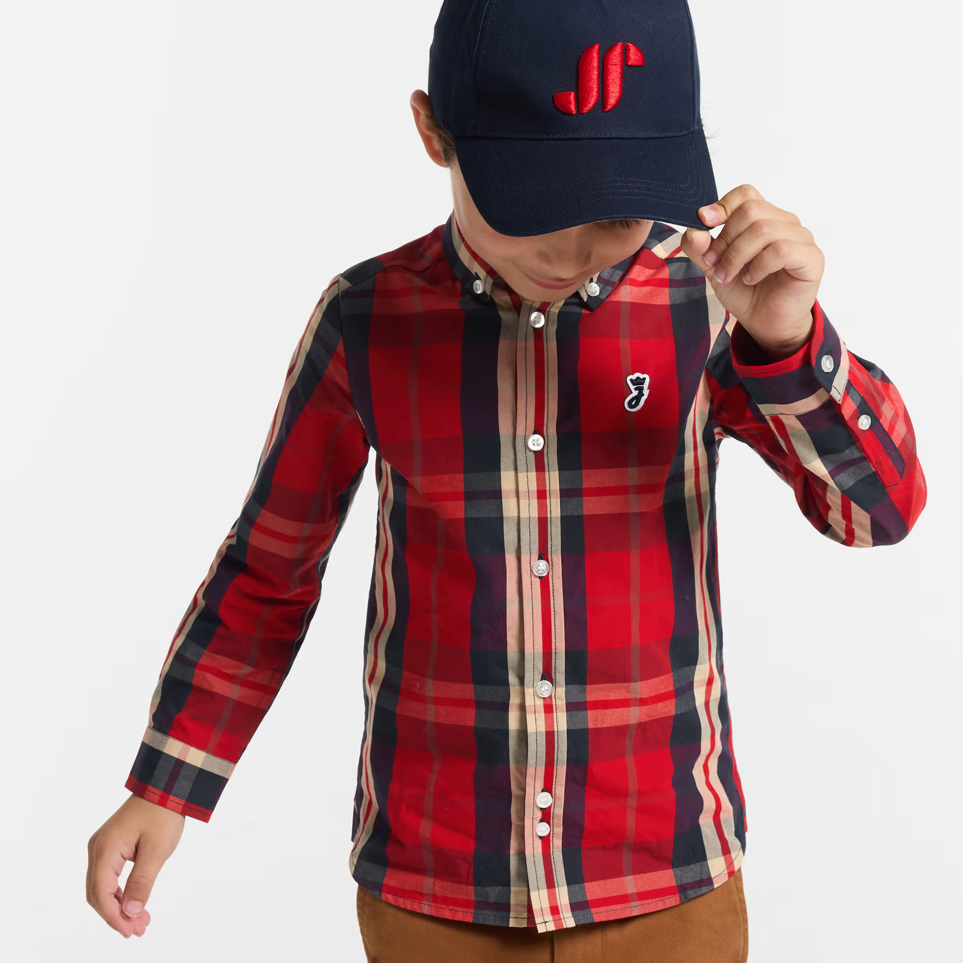 Boy tartan shirt - rouge/multico