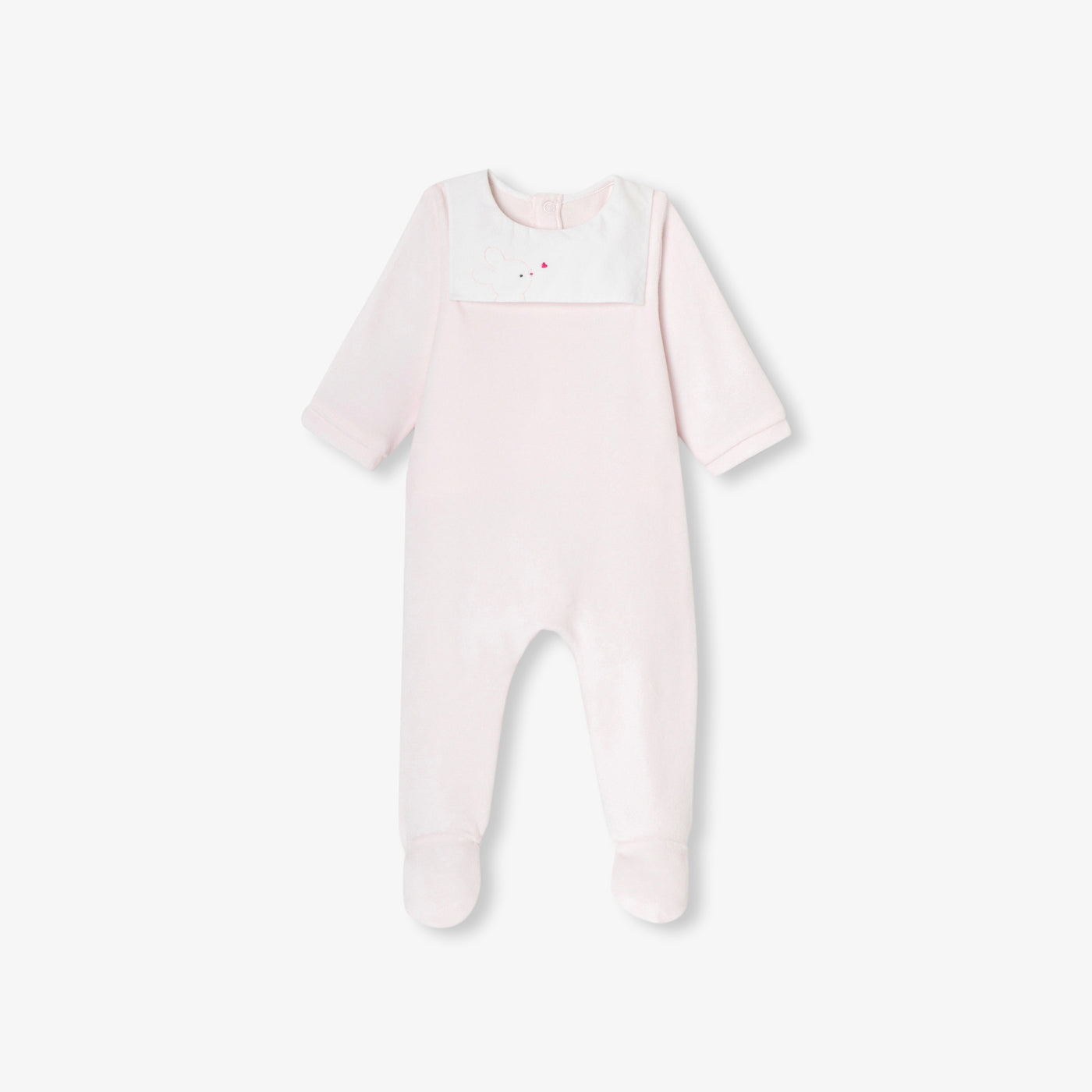 Baby girl velvet pyjamas - rose pale jacadi