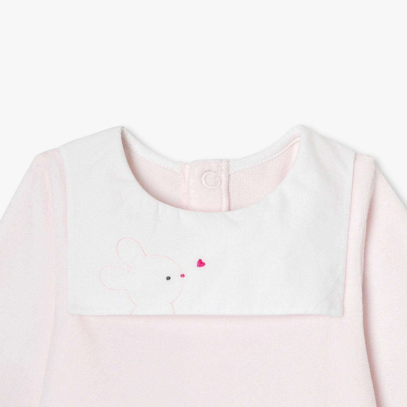 Baby girl velvet pyjamas - rose pale jacadi