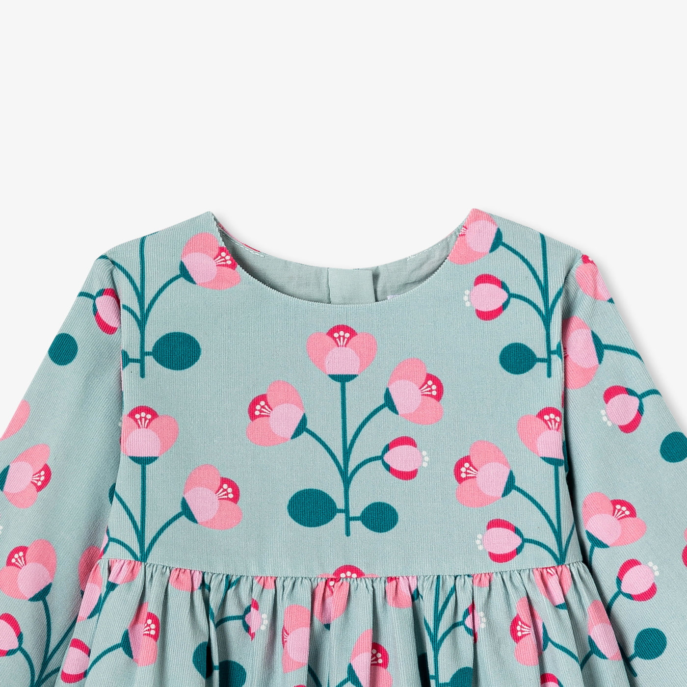 Baby girl velvet dress - vert/multico