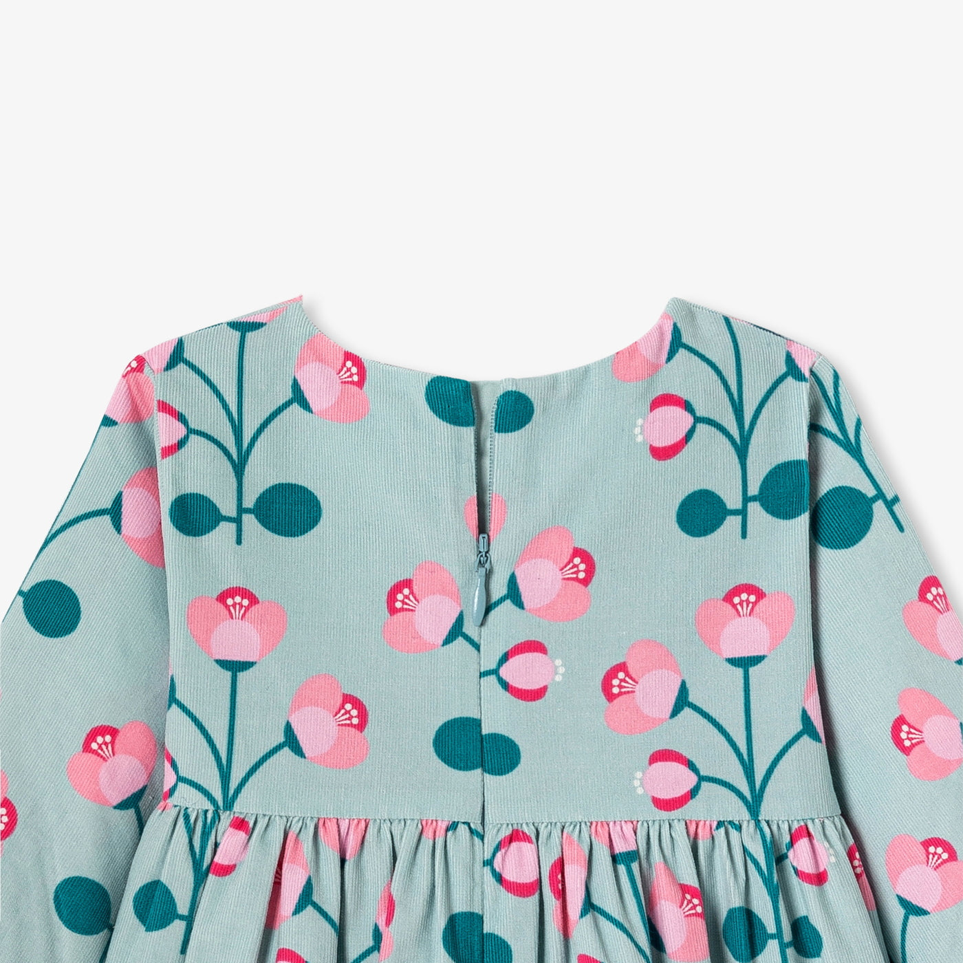 Baby girl velvet dress - vert/multico
