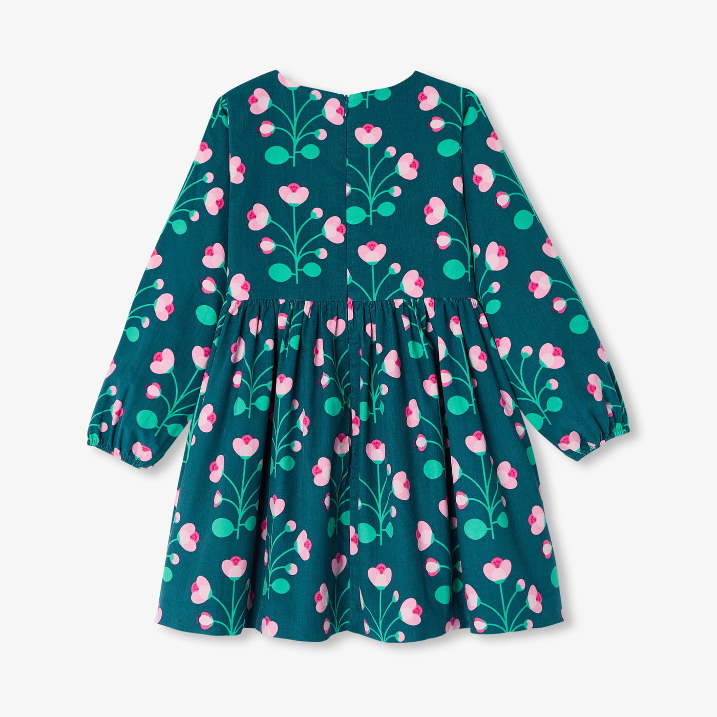 Girl dress in milleraies velvet - bleu/multico
