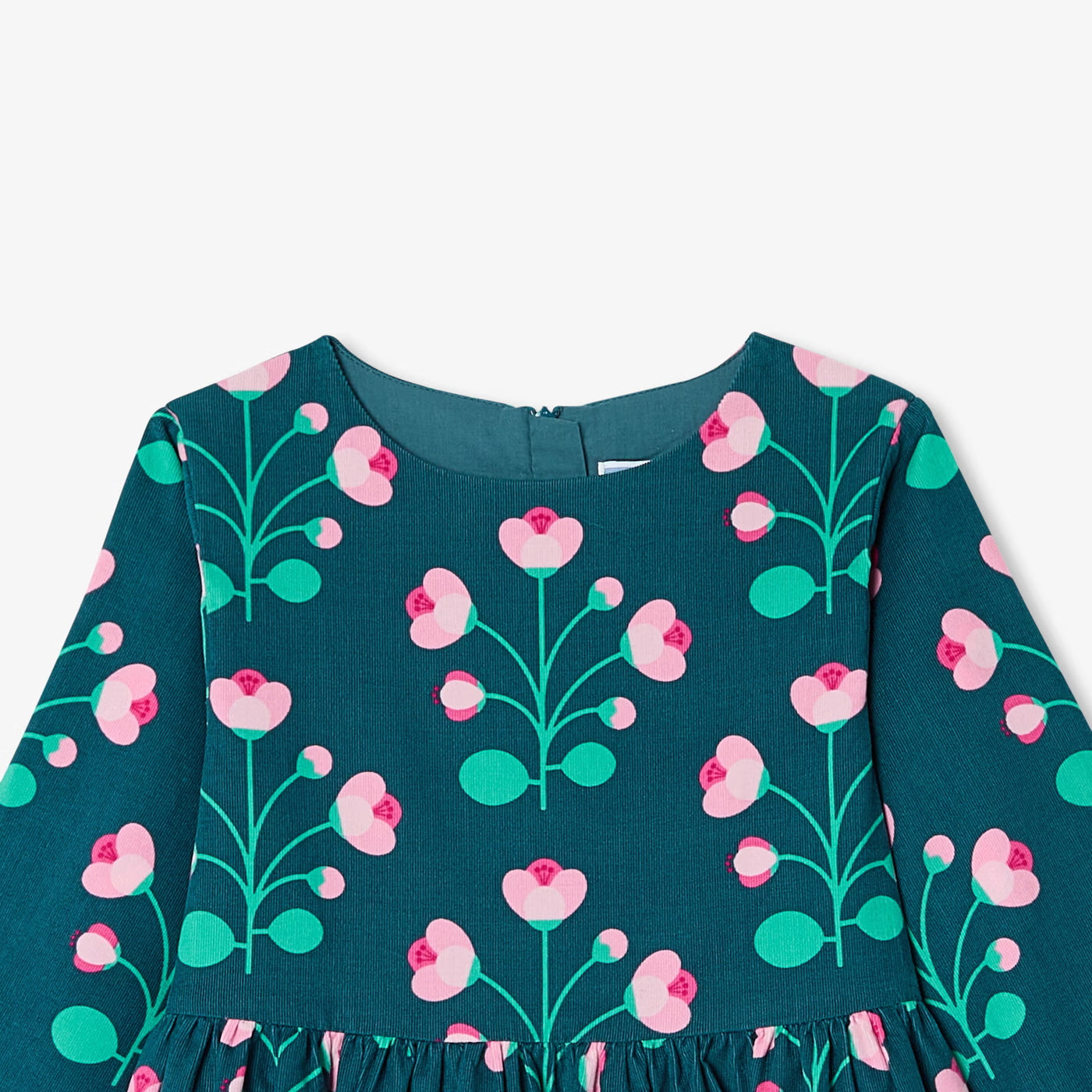 Girl dress in milleraies velvet - bleu/multico