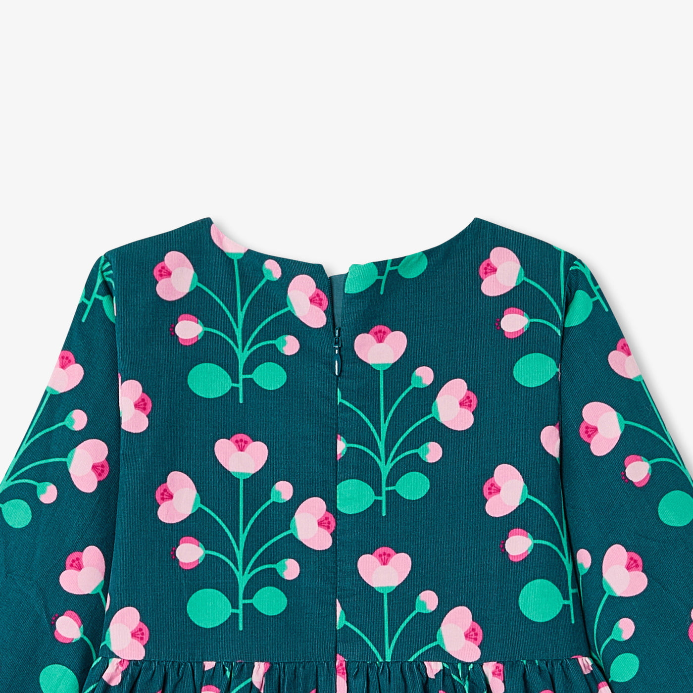 Girl dress in milleraies velvet - bleu/multico
