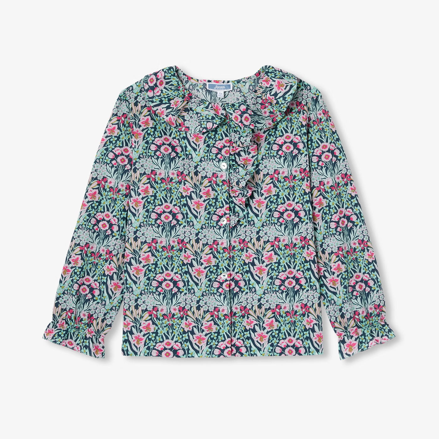 Girl blouse in Liberty fabric - vert/multico