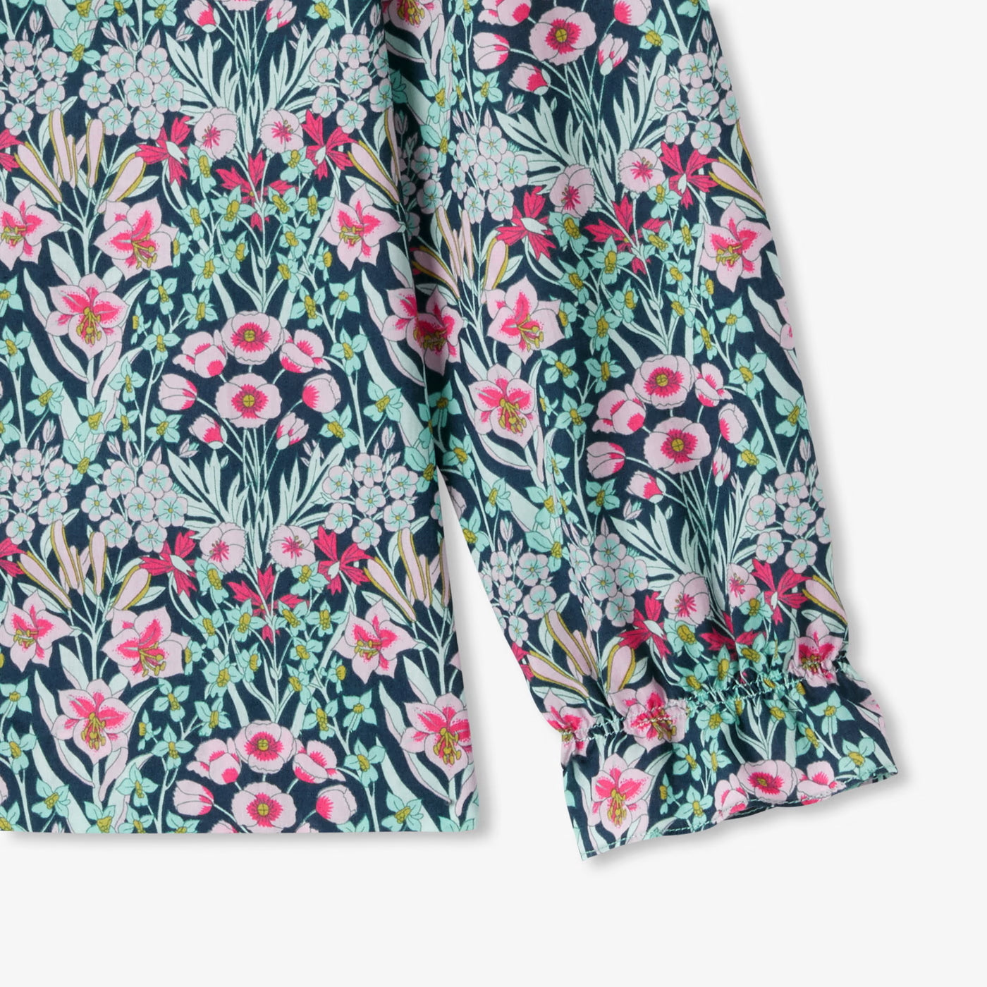 Girl blouse in Liberty fabric - vert/multico