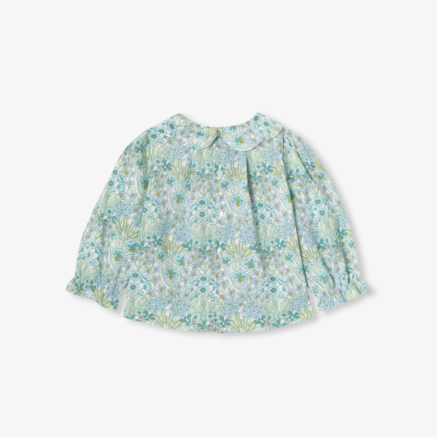 Baby girl blouse in Liberty fabric - blanc/multico