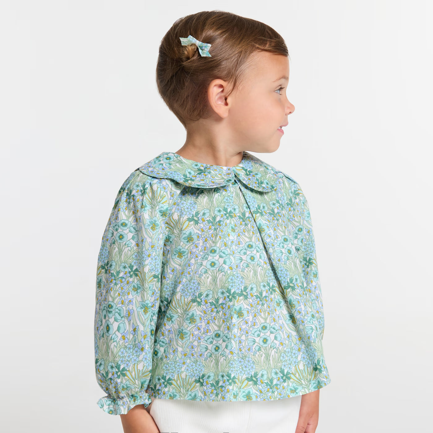 Baby girl blouse in Liberty fabric - blanc/multico