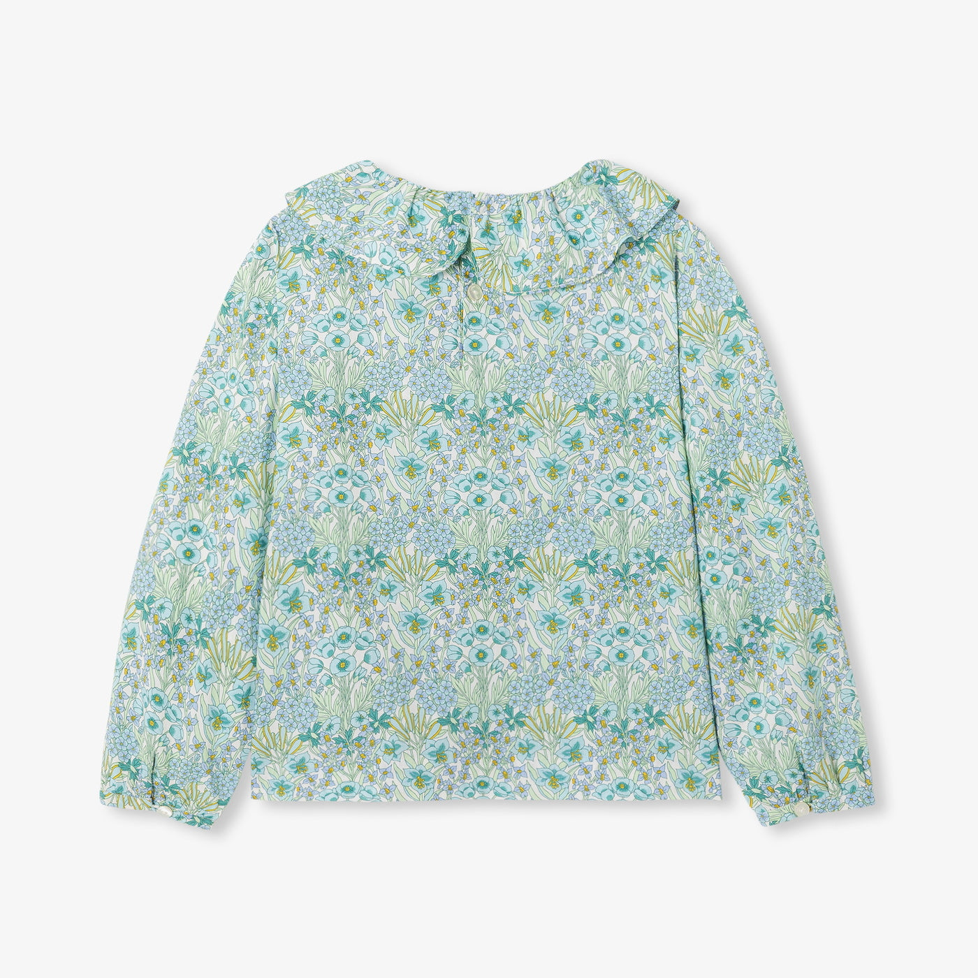 Girl blouse in Liberty fabric - blanc doux/multico