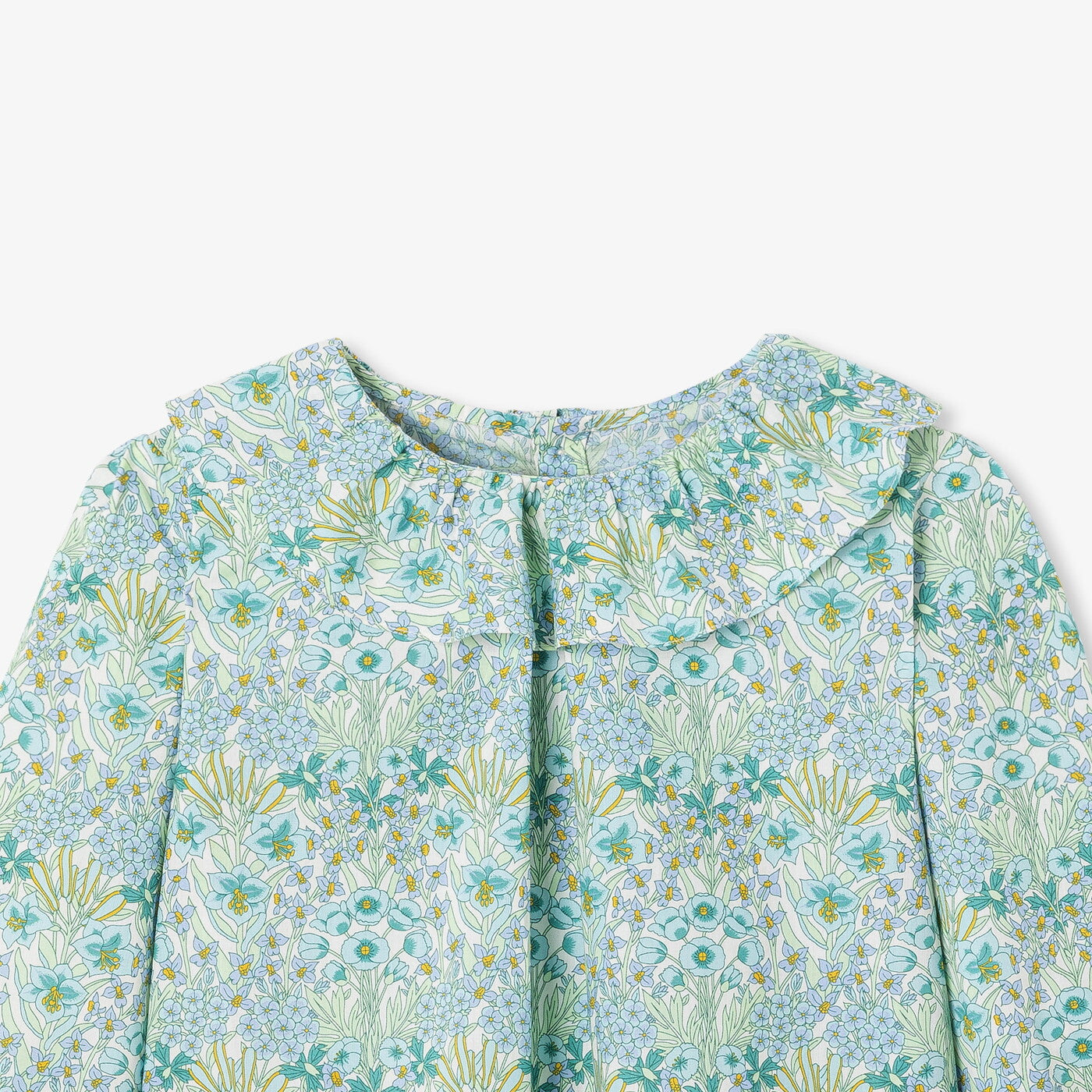 Girl blouse in Liberty fabric - blanc doux/multico