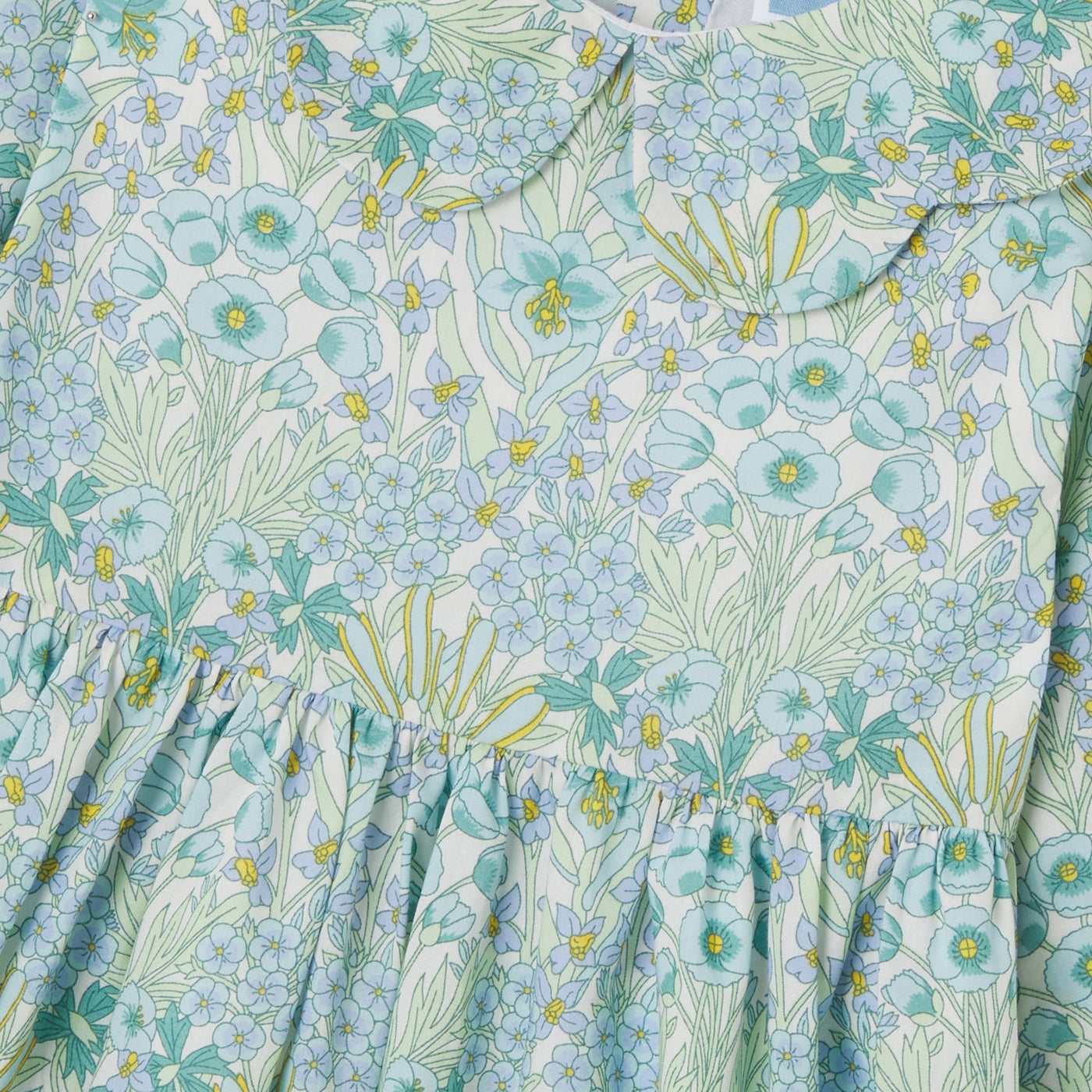 Baby girl dress in Liberty fabric - blanc/multico
