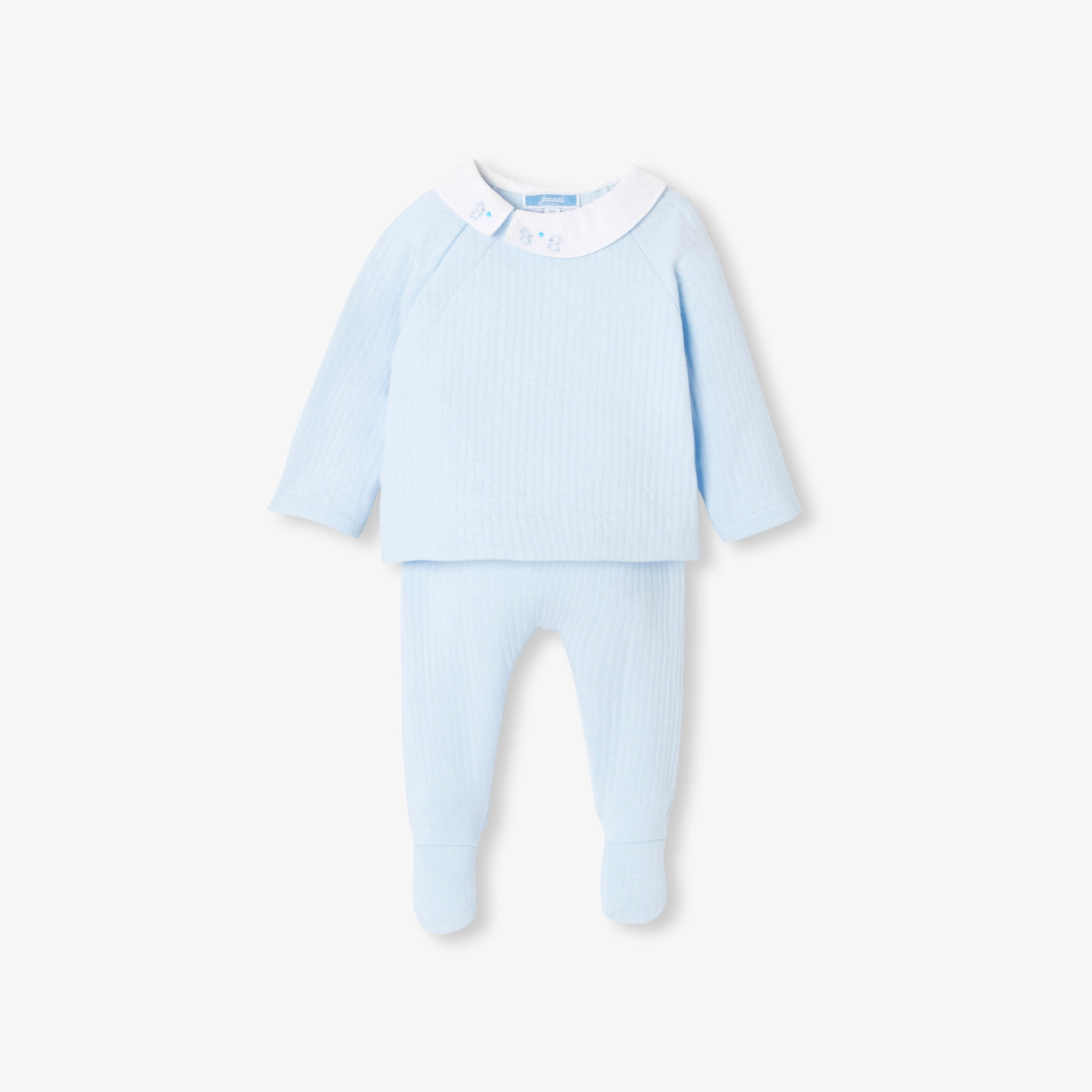 Baby boy comfort set in double-sided jersey - bleu pale