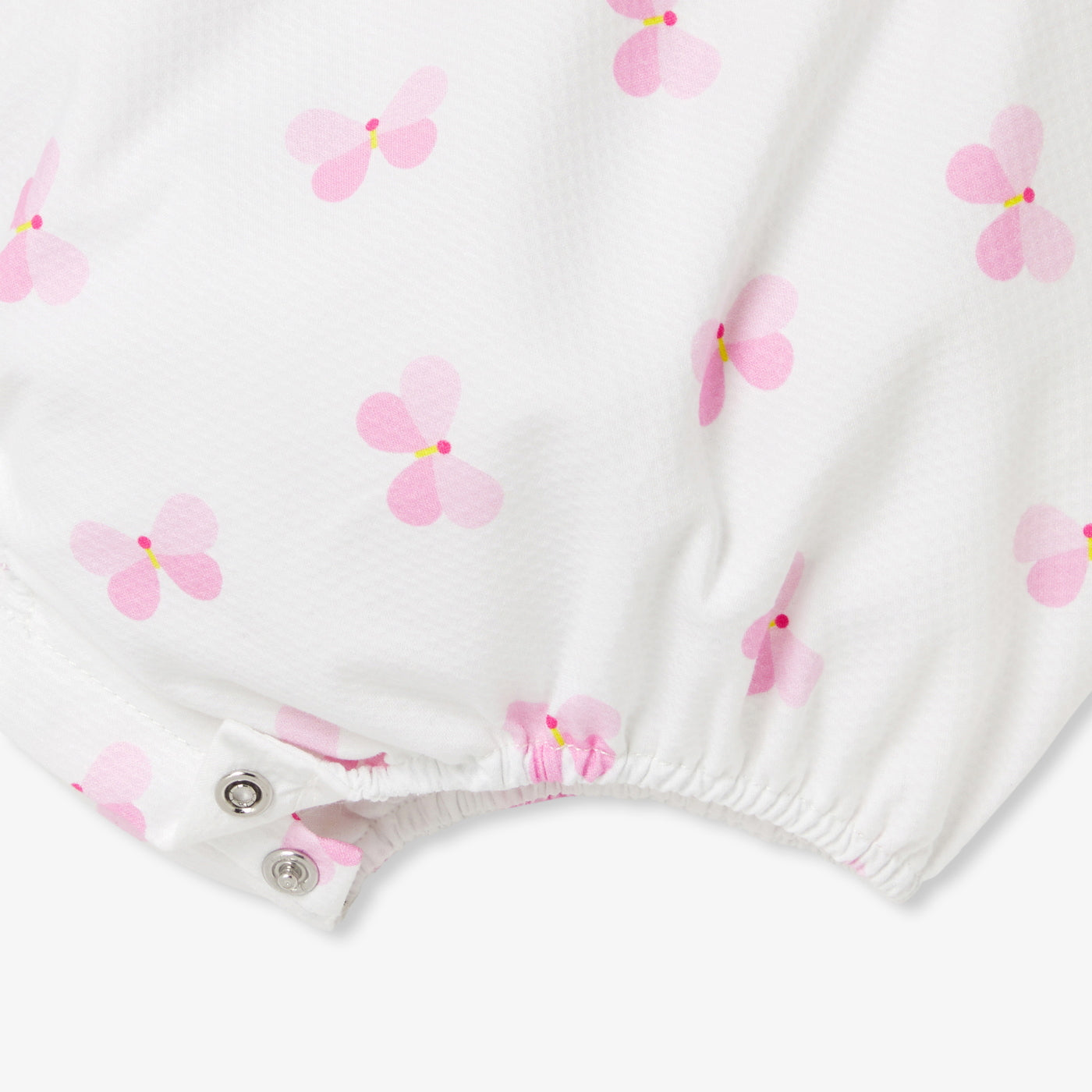 Baby girl romper in cotton piqué - blanc/multico