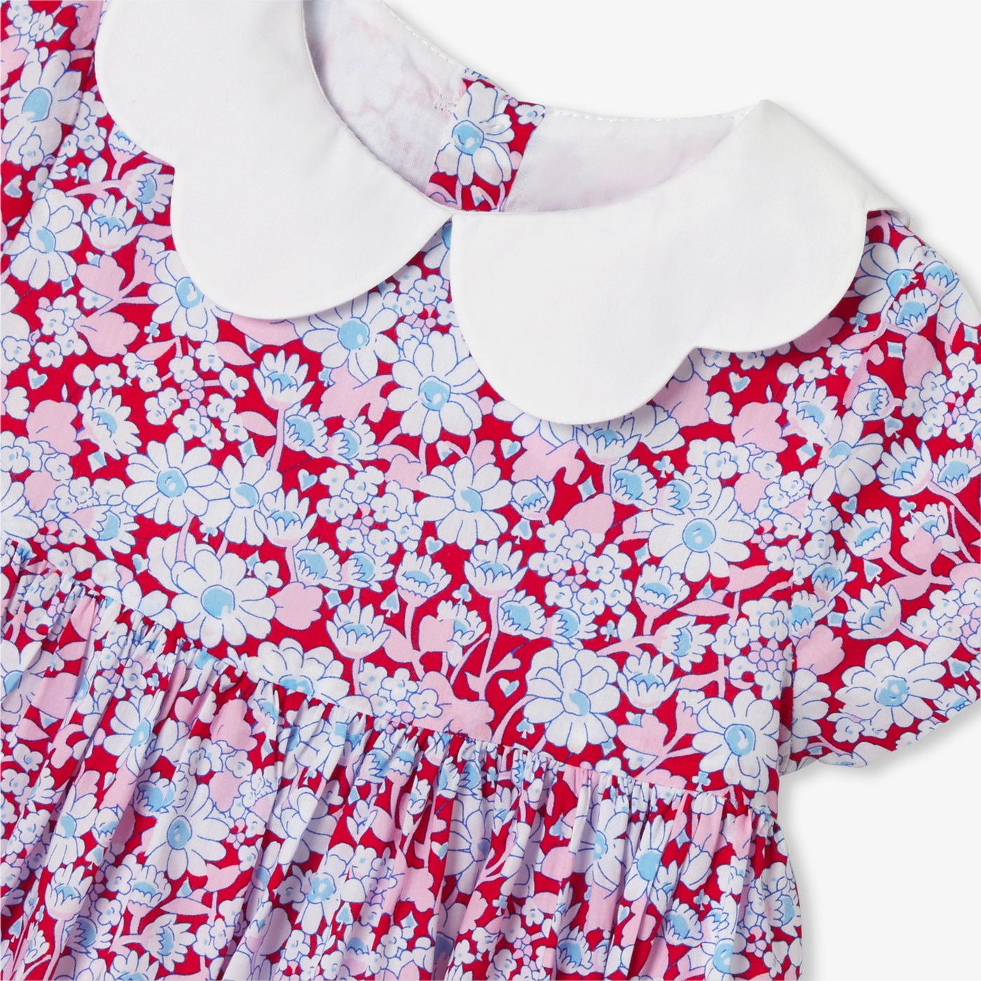 Baby girl dress in Liberty fabric - rouge/multico