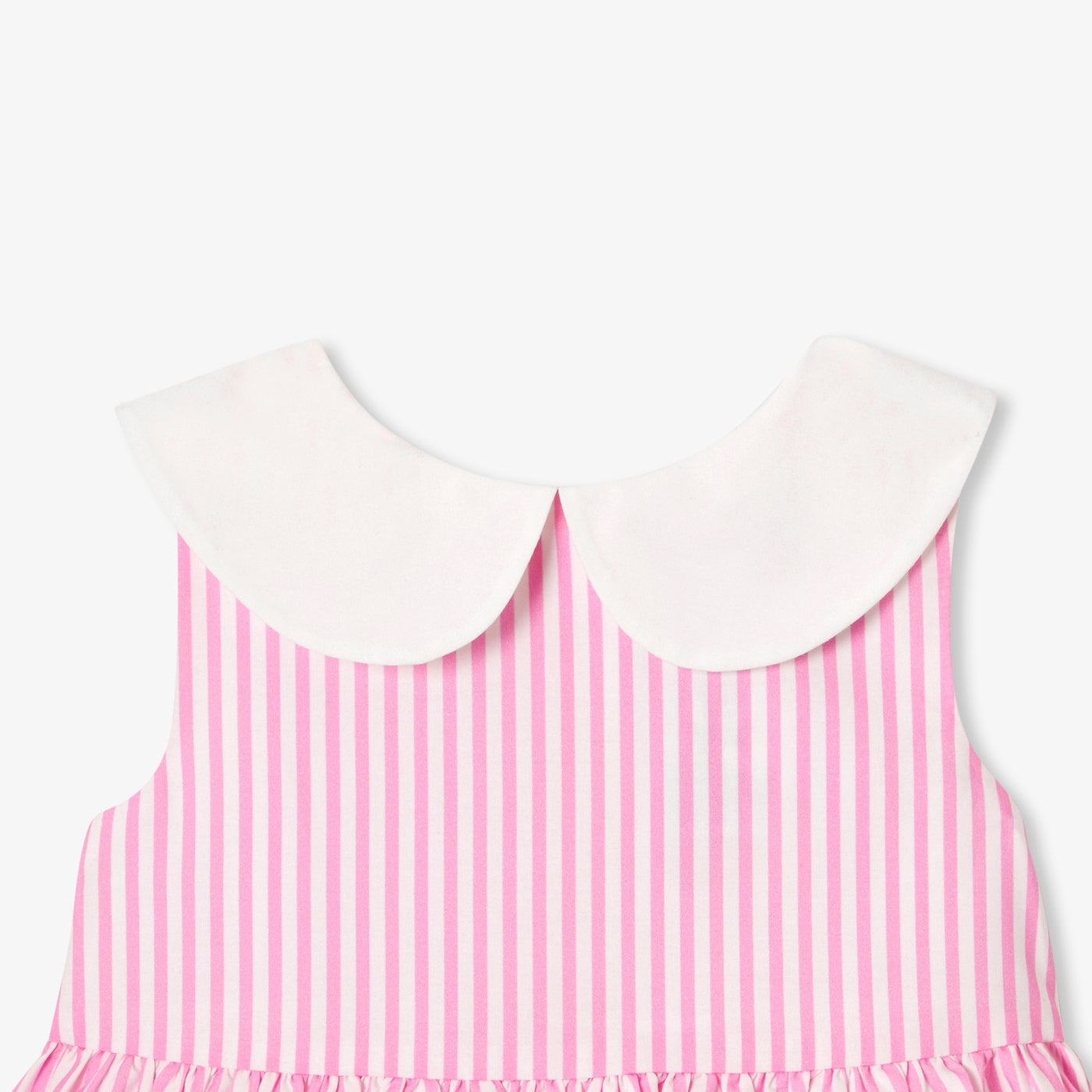 Baby girl sleeveless dress in poplin - rose/multico