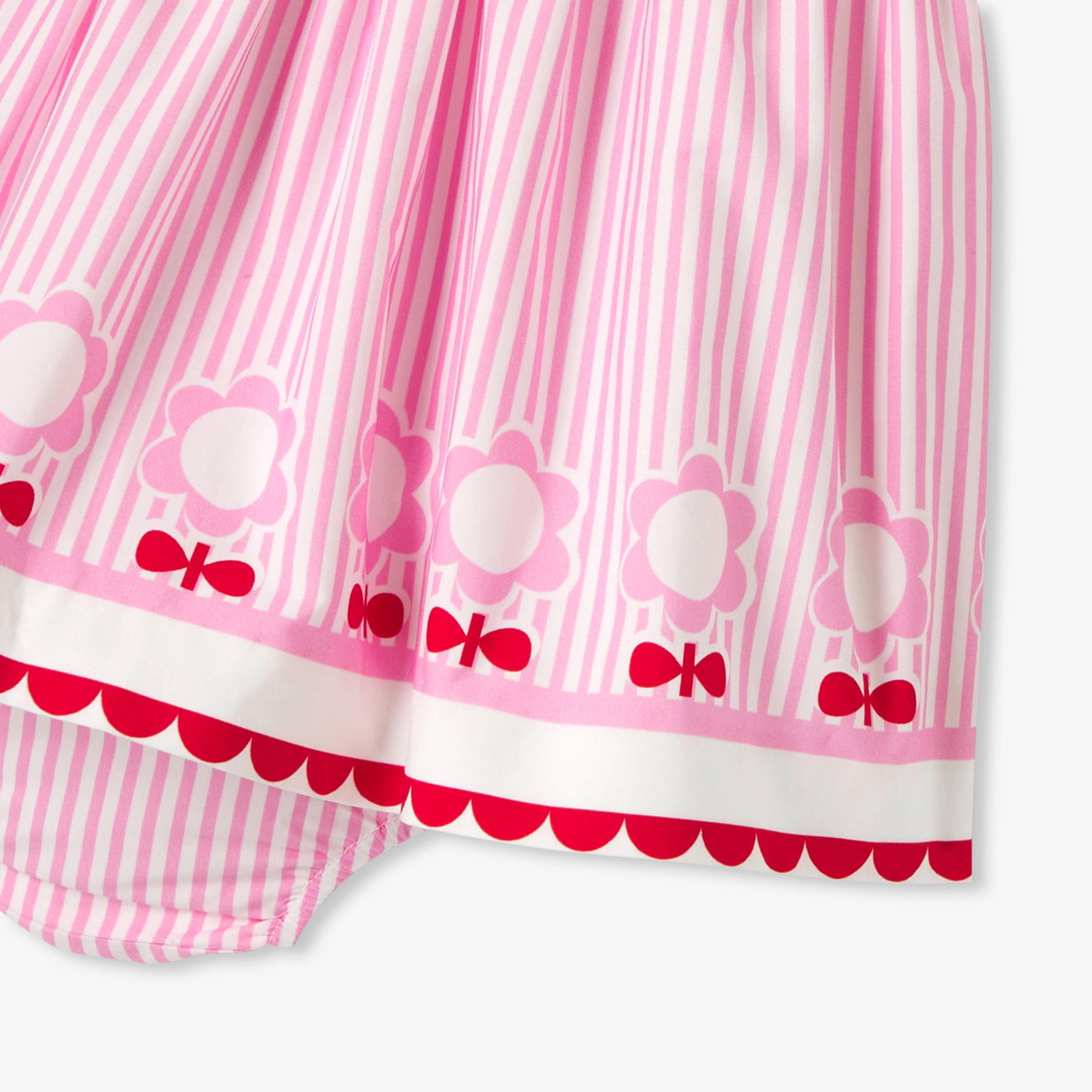 Baby girl sleeveless dress in poplin - rose/multico