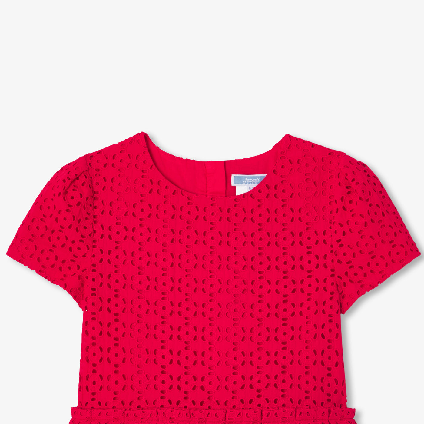 Girl French embroidery dress - rouge jacadi