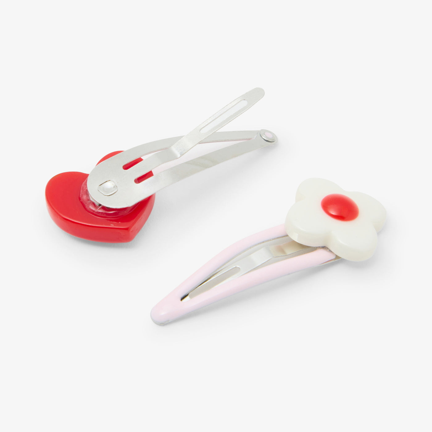 Baby girl set of two clip-on hair clips - multico