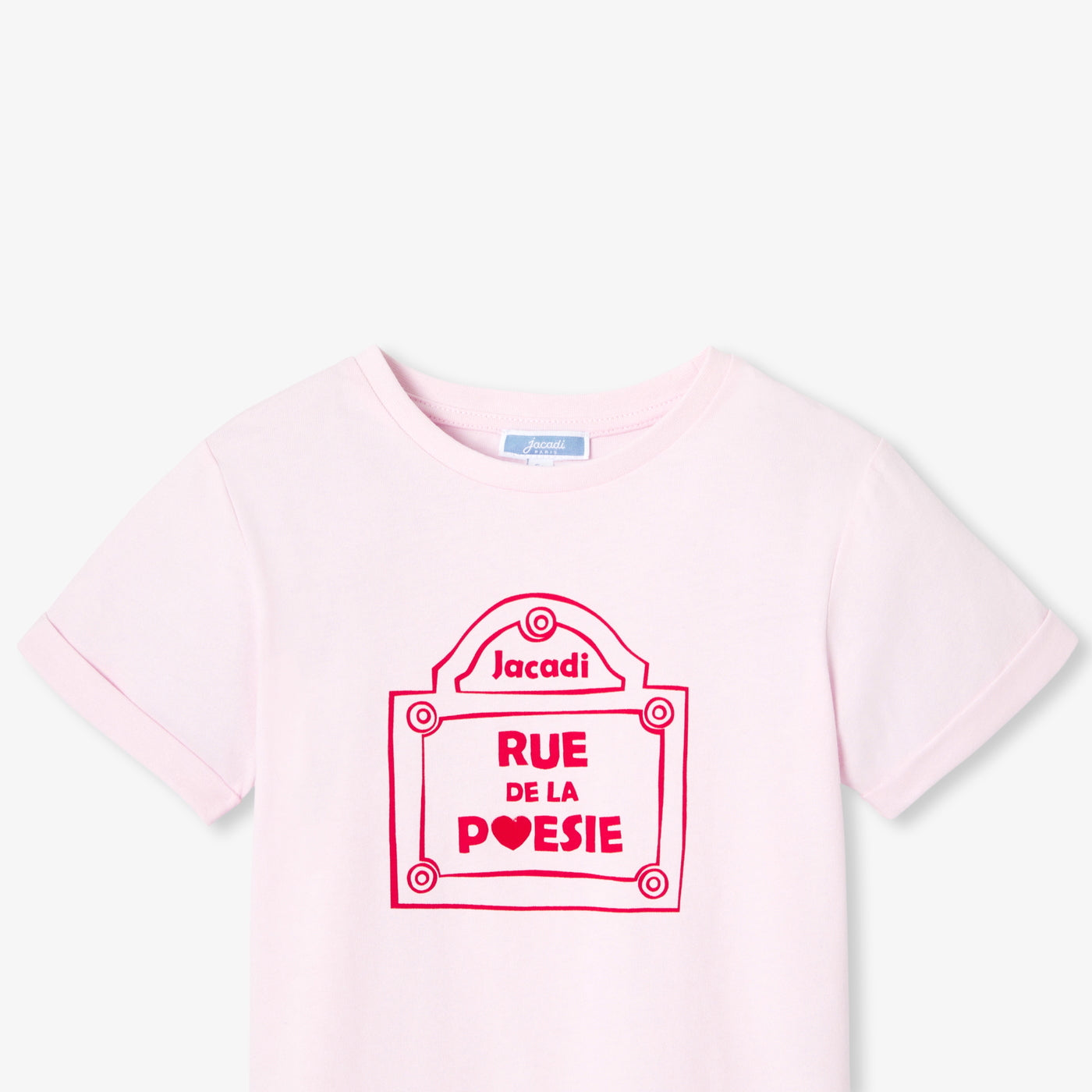 Girl cotton T-shirt - rose tendre