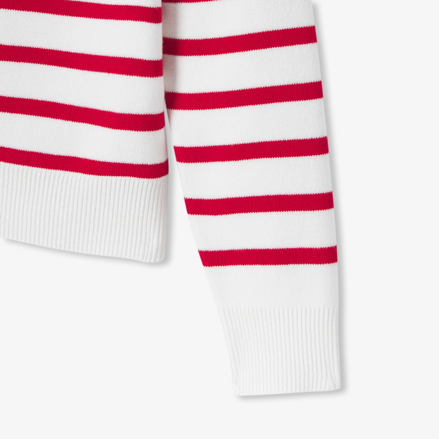 Girl jersey knit sailor sweater - blanc/rouge