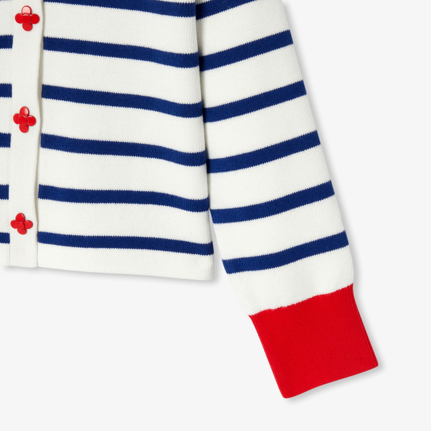 Girl cardigan with a sailor collar - blanc doux/multico