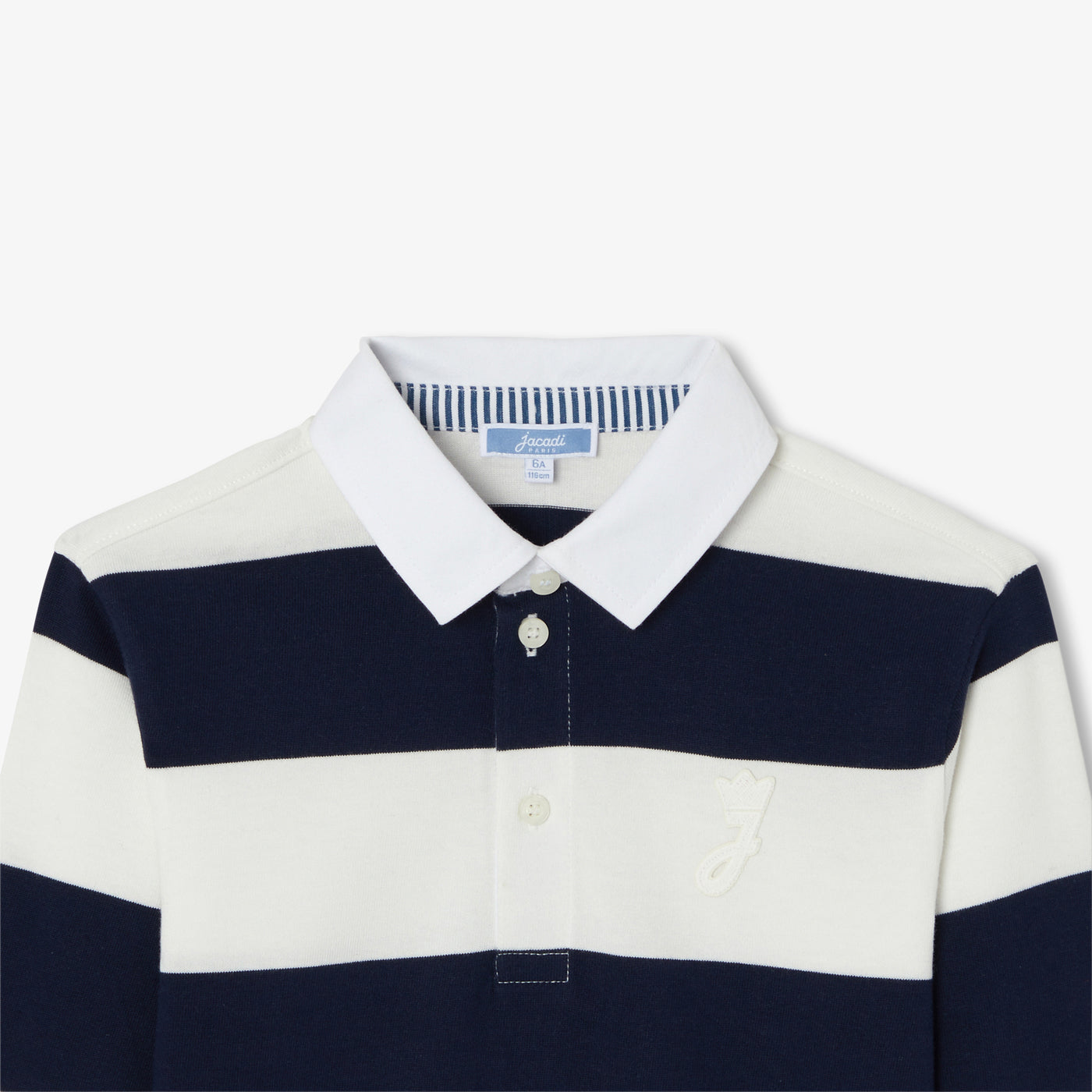 Child long-sleeved rugby polo shirt - marine/ecru