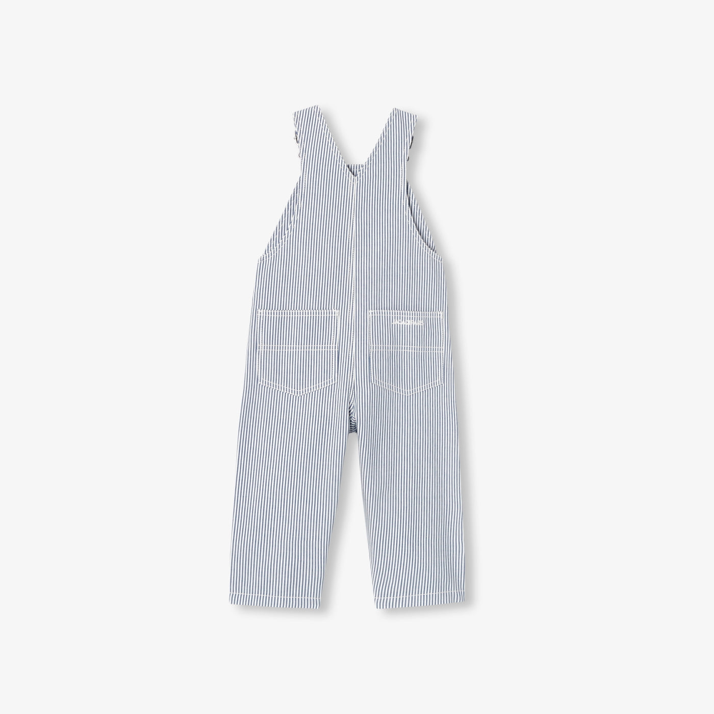 Baby dungarees in striped twill - blanc/bleu
