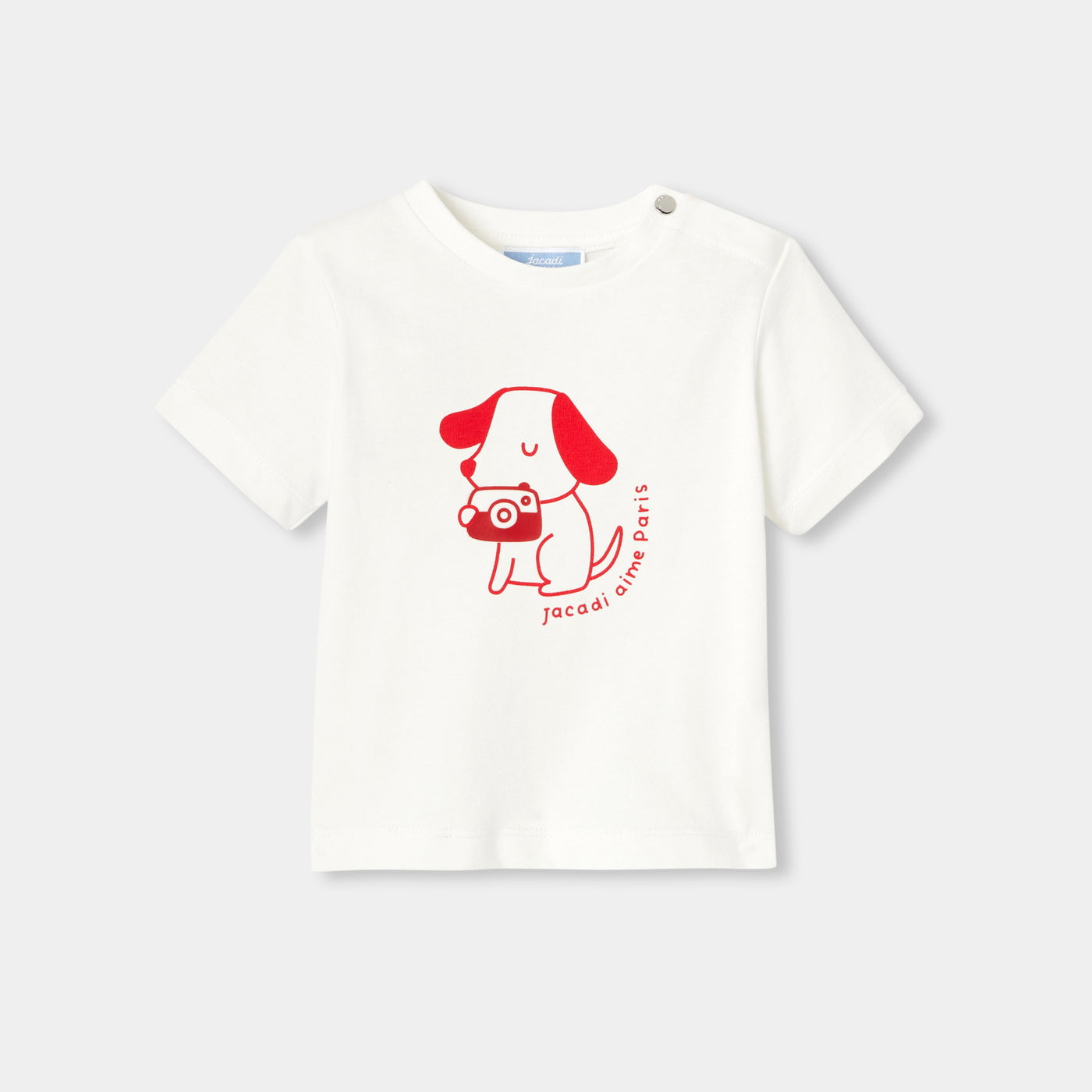 Baby boy cotton T-shirt - blanc doux jacadi